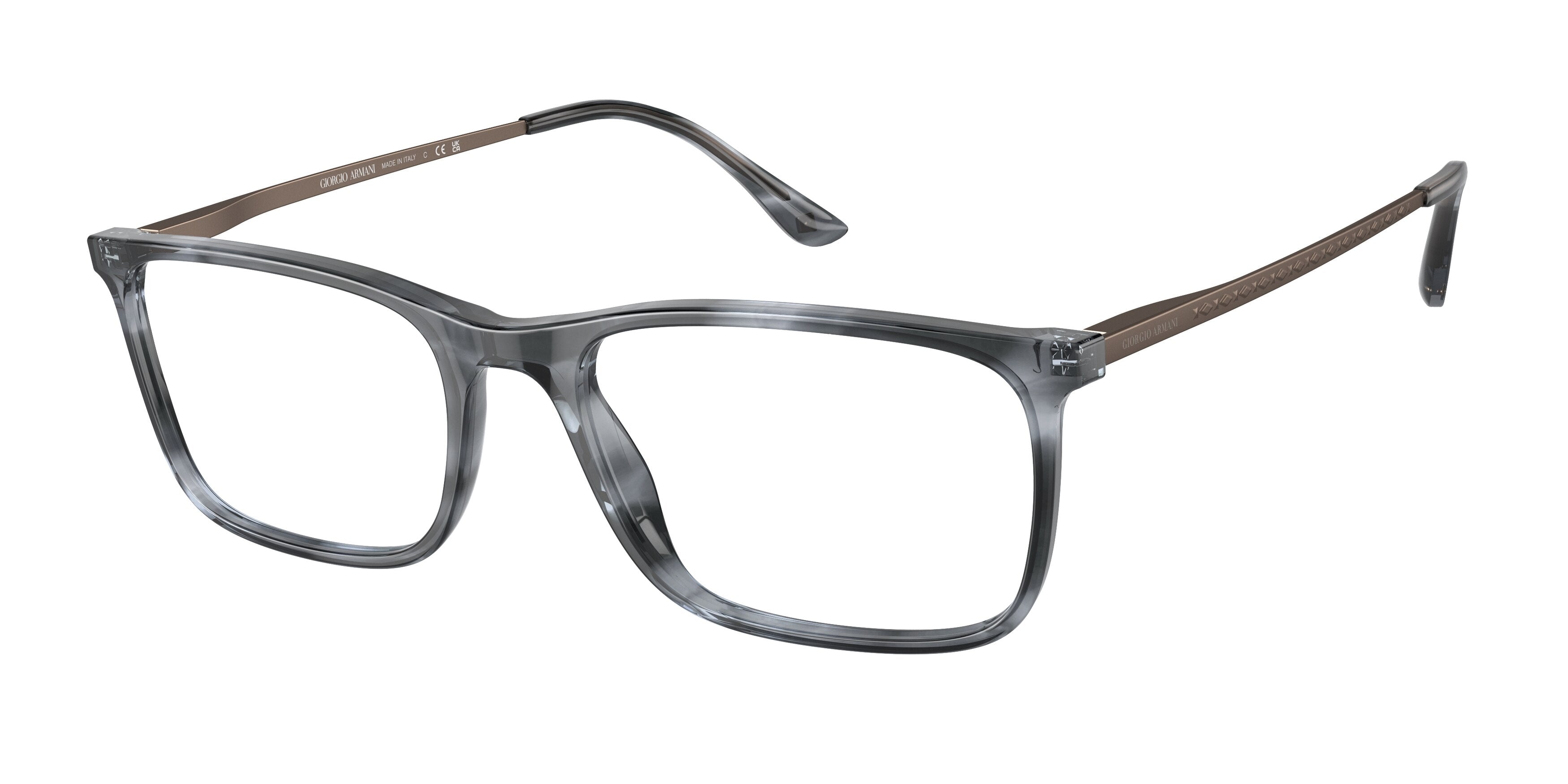 Giorgio Armani AR7199 Rectangle Eyeglasses  5567-Transparent Blue 57-150-19 - Color Map Blue