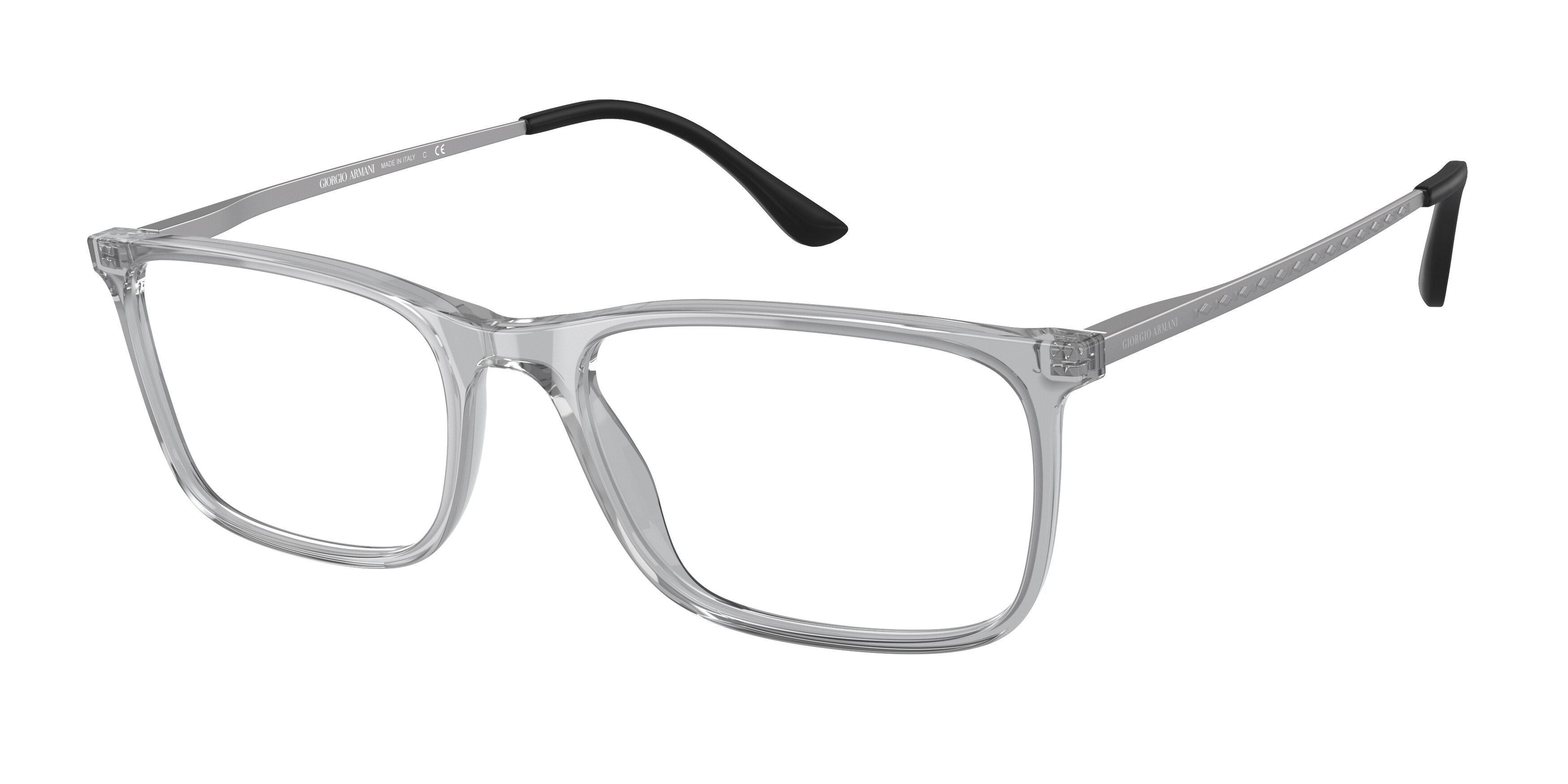 Giorgio Armani AR7199 Rectangle Eyeglasses  5914-Transparent Grey 57-150-19 - Color Map Grey