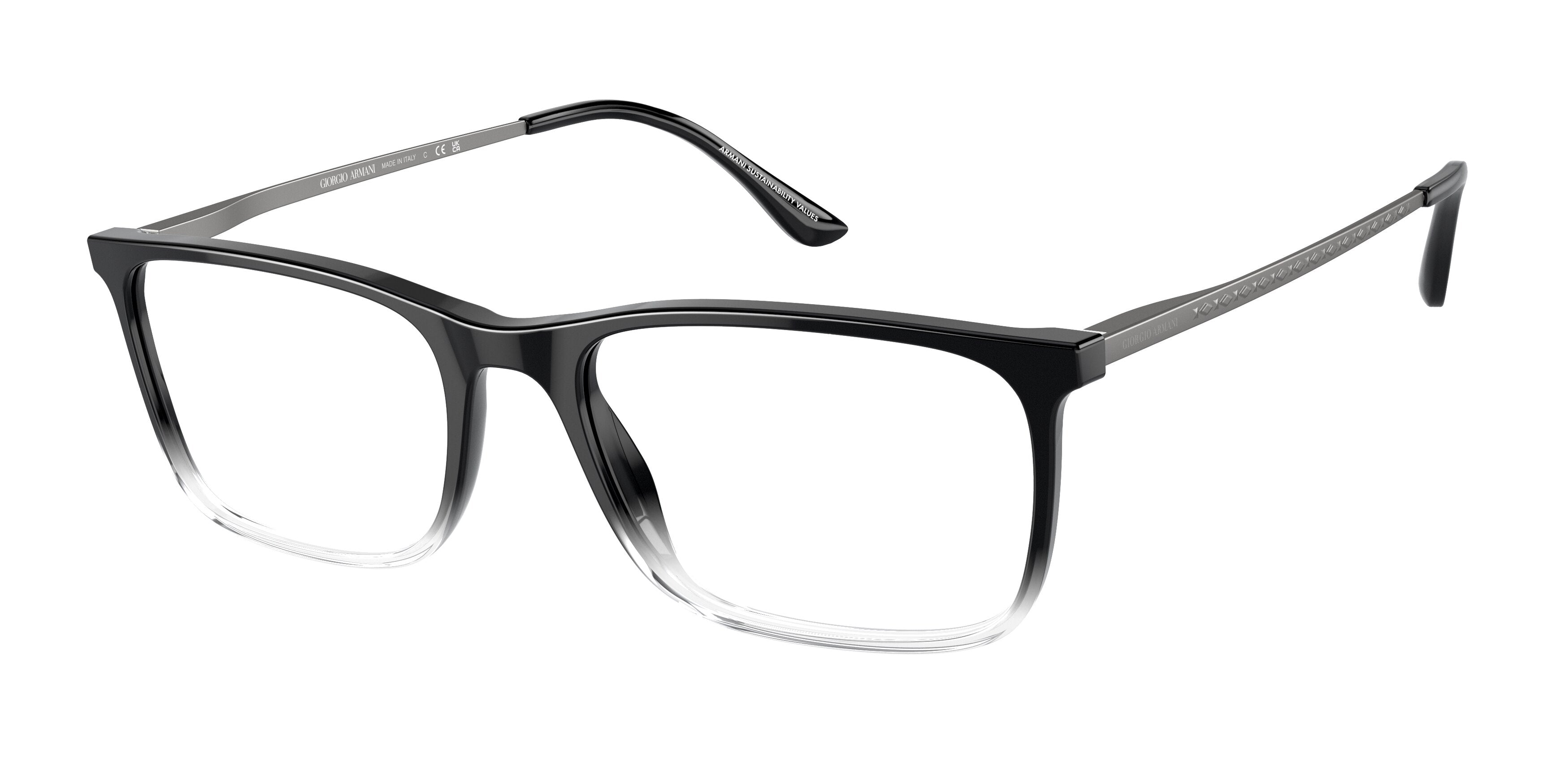 Giorgio Armani AR7199 Rectangle Eyeglasses  6022-Gradient Black 57-150-19 - Color Map Black