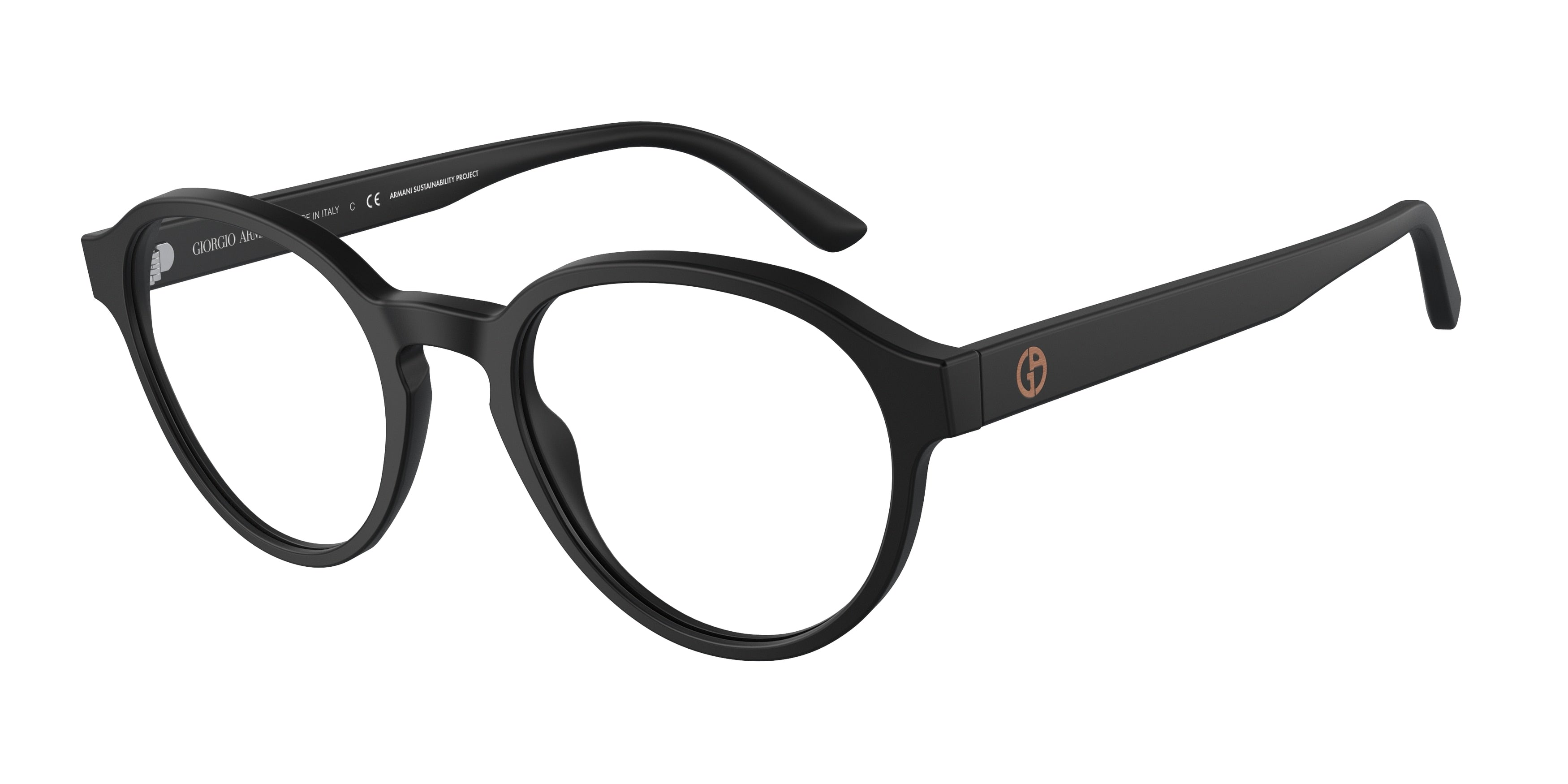 Giorgio Armani AR7207 Phantos Eyeglasses  5949-Matte Black 50-145-20 - Color Map Black