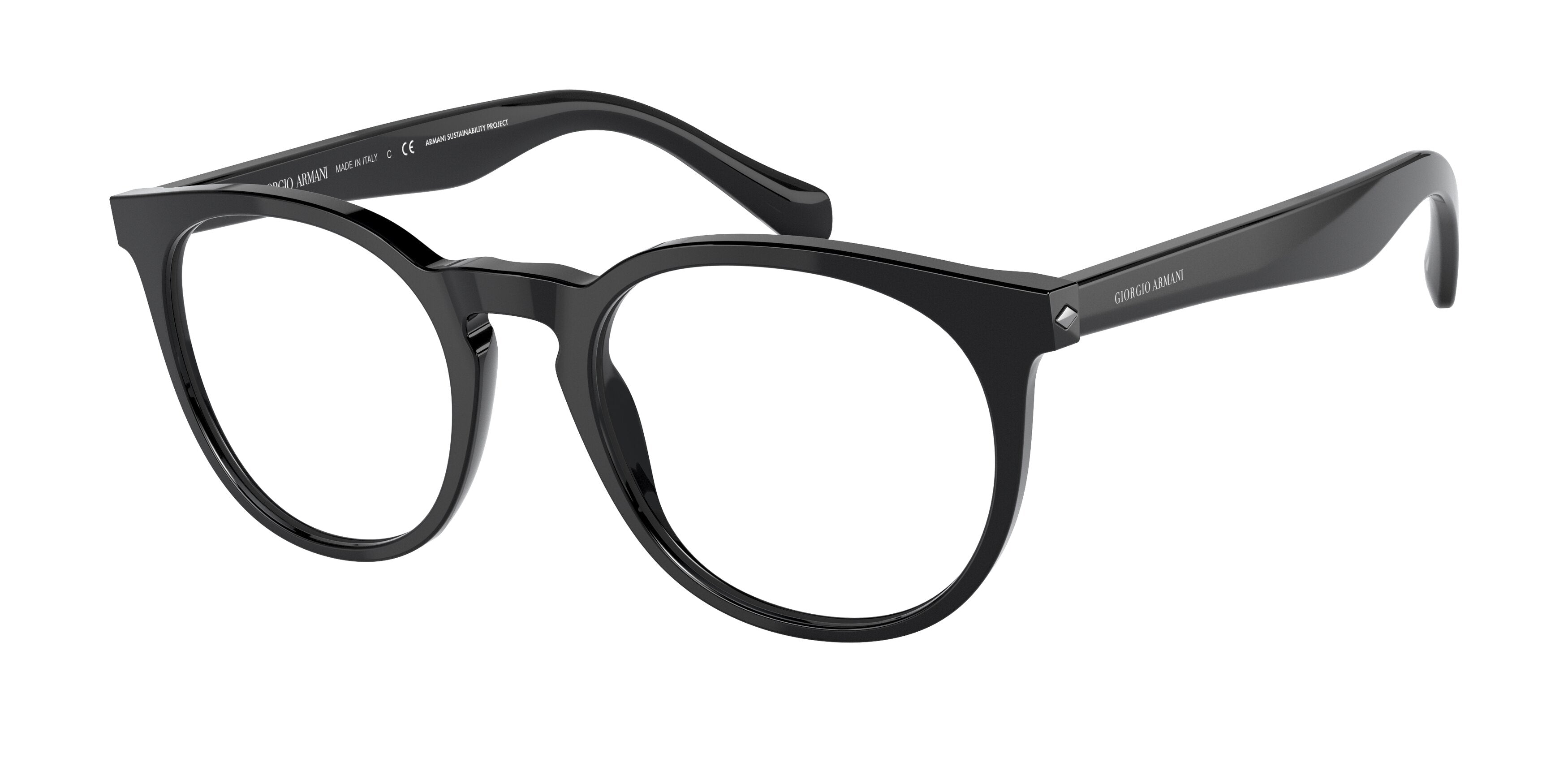 Giorgio Armani AR7214F Phantos Eyeglasses  5875-Black 51-145-20 - Color Map Black