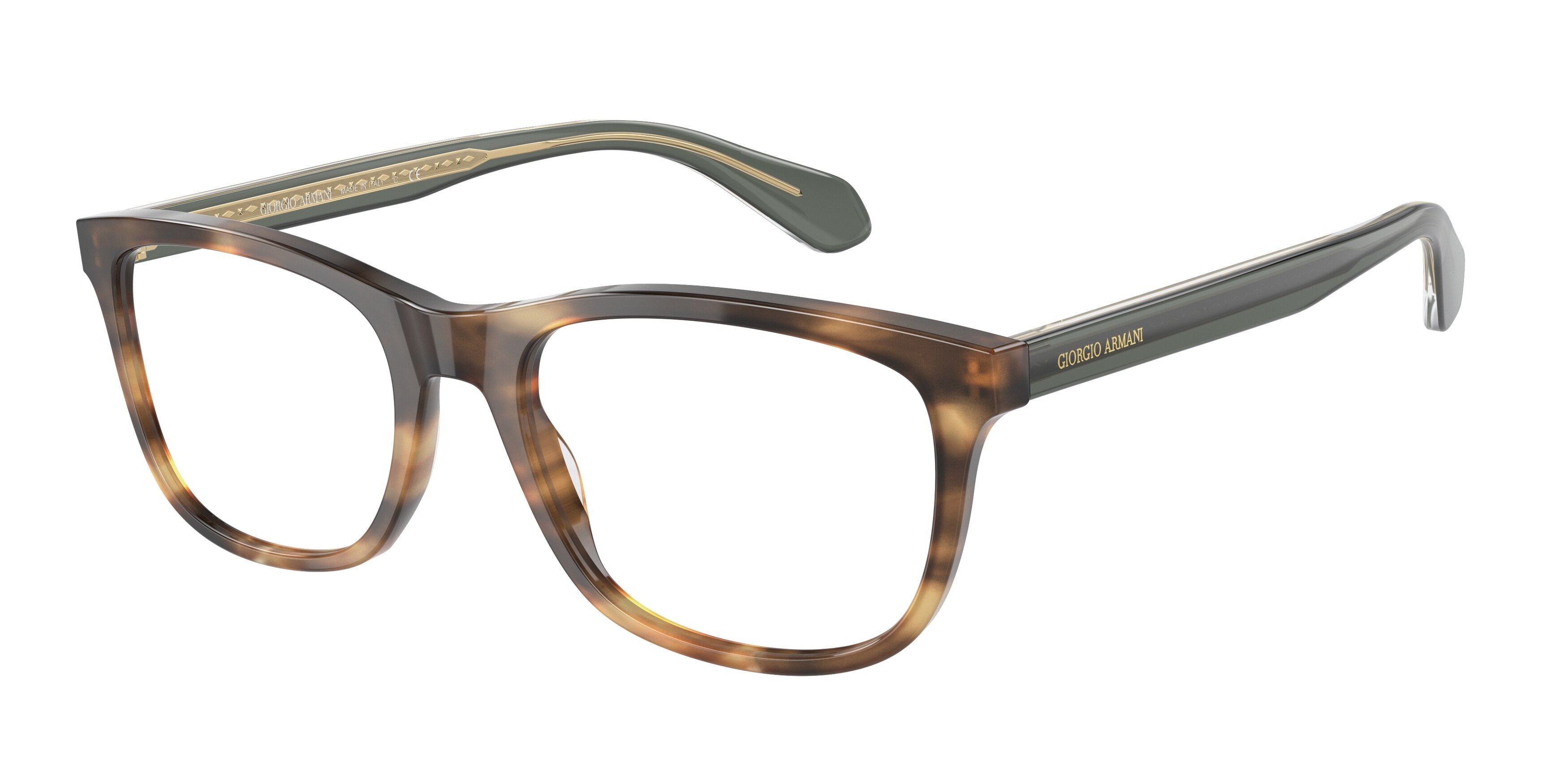 Giorgio Armani AR7215F Rectangle Eyeglasses  5942-Opal Striped Brown 56-145-19 - Color Map Brown