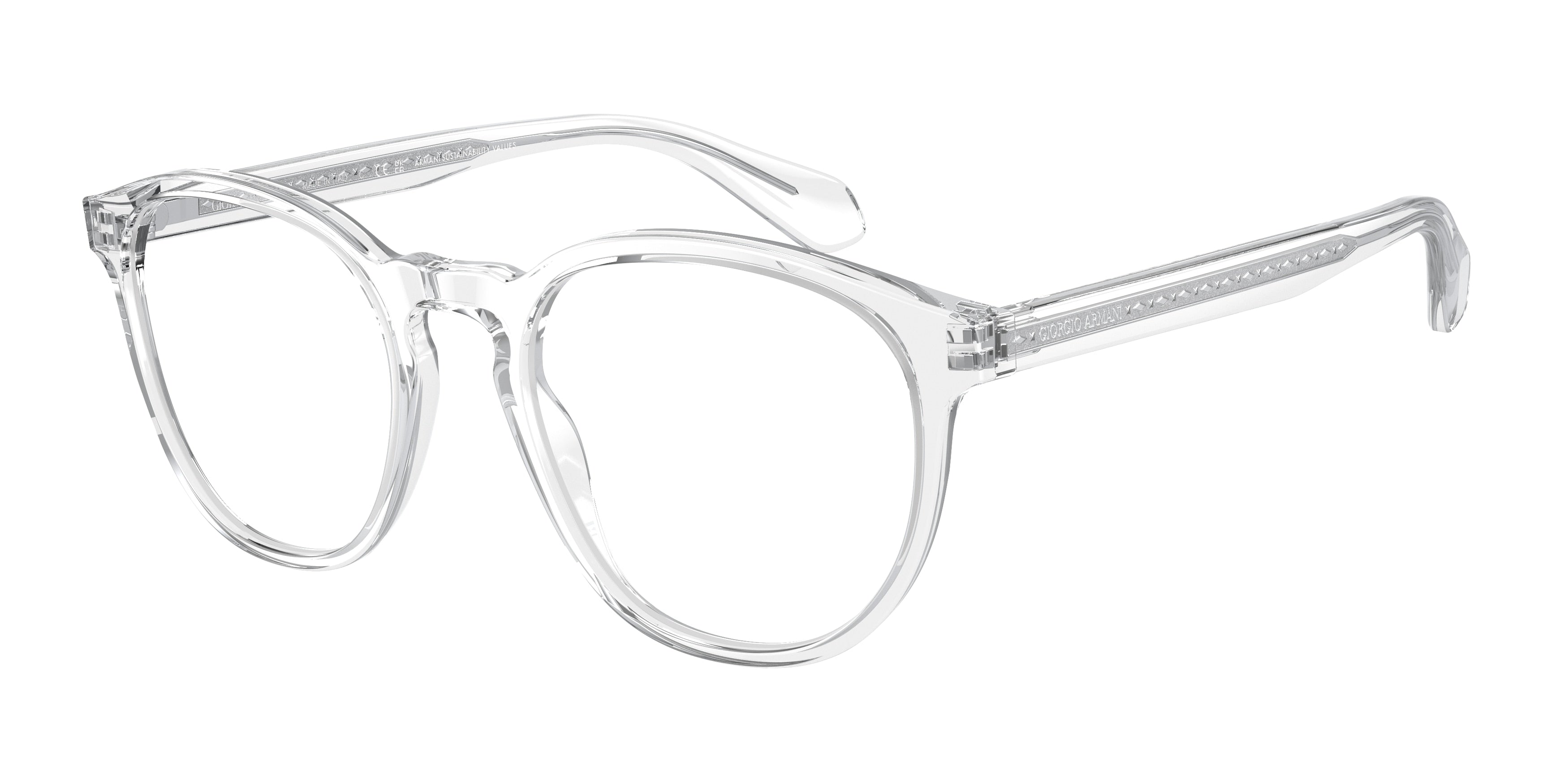 Giorgio Armani AR7216 Phantos Eyeglasses  5893-Transparent Crystal 50-145-20 - Color Map Transparent