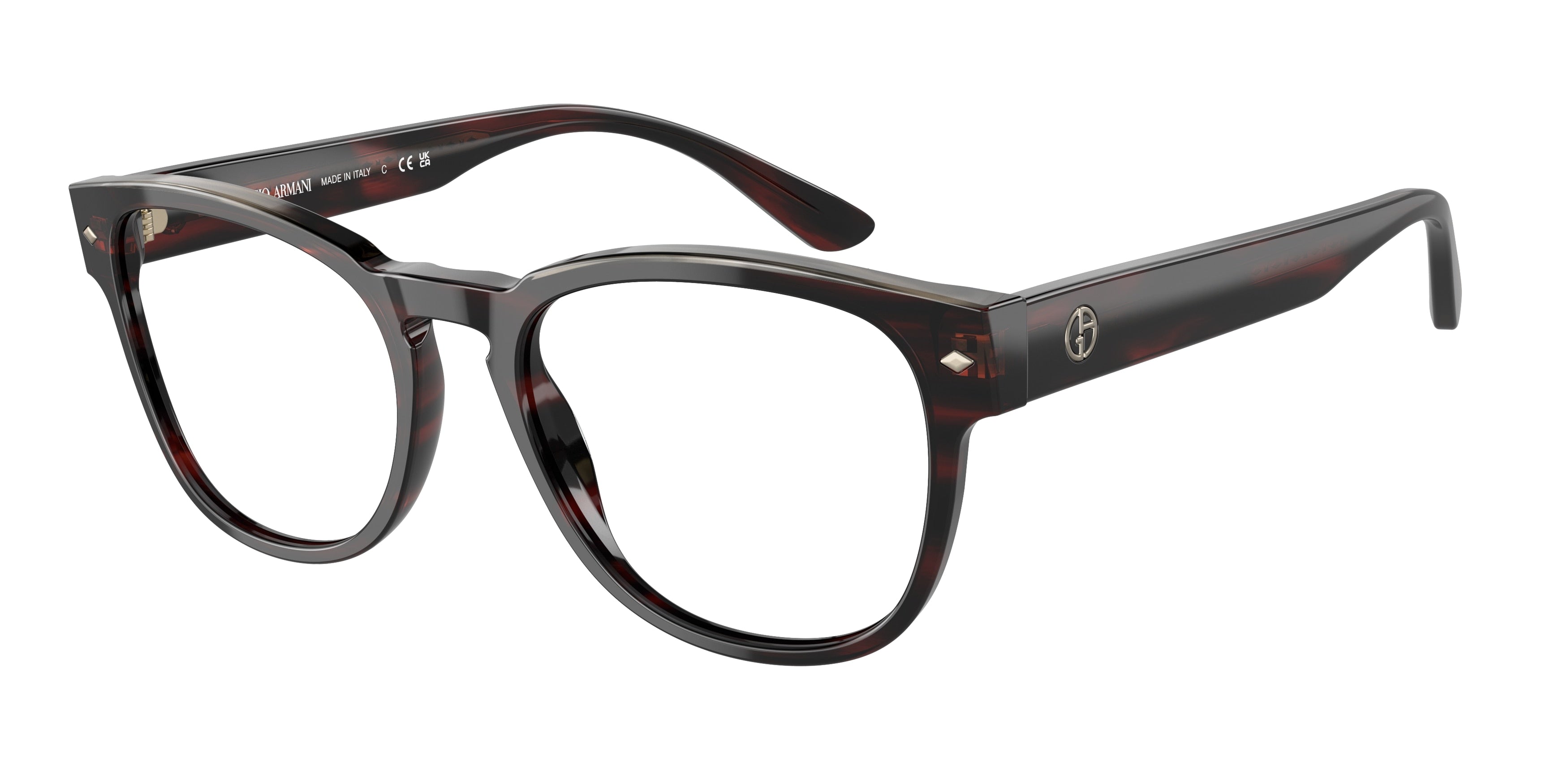 Giorgio Armani AR7223 Phantos Eyeglasses  5917-Striped Red/Grey 54-145-19 - Color Map Red