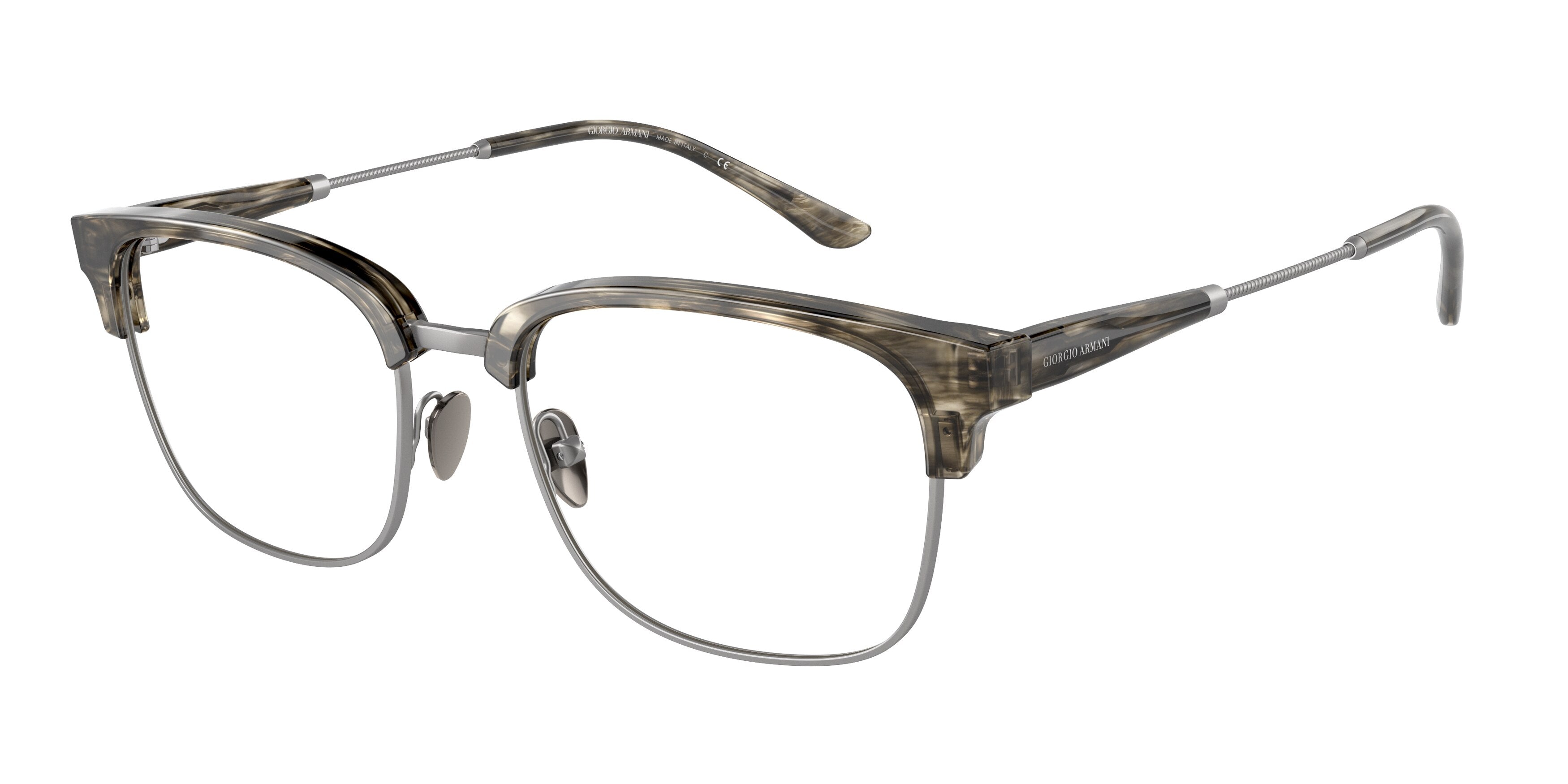 Giorgio Armani AR7225 Rectangle Eyeglasses  5922-Striped Grey 52-145-19 - Color Map Grey
