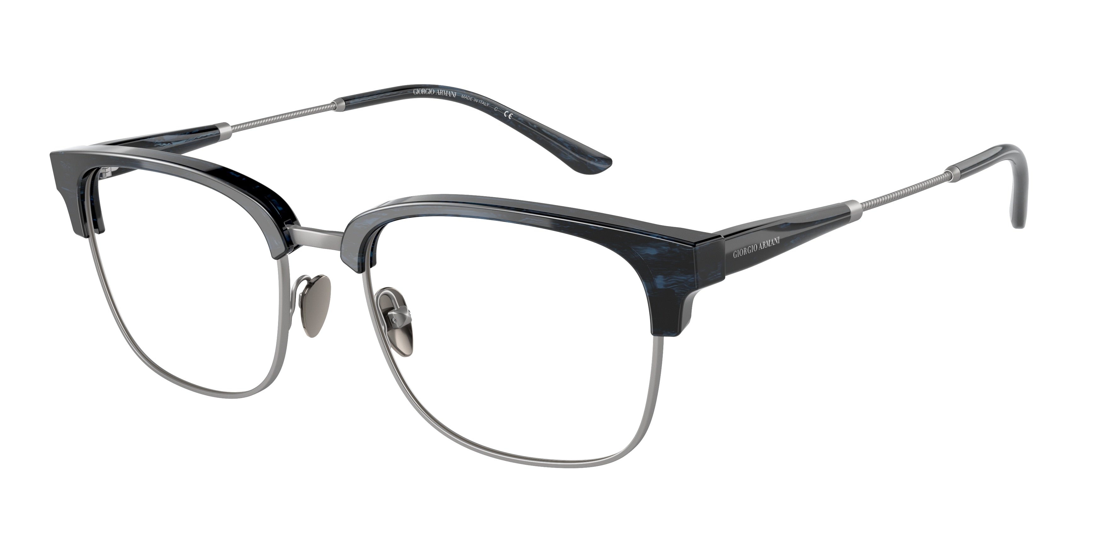 Giorgio Armani AR7225 Rectangle Eyeglasses  5923-Striped Blue 52-145-19 - Color Map Blue
