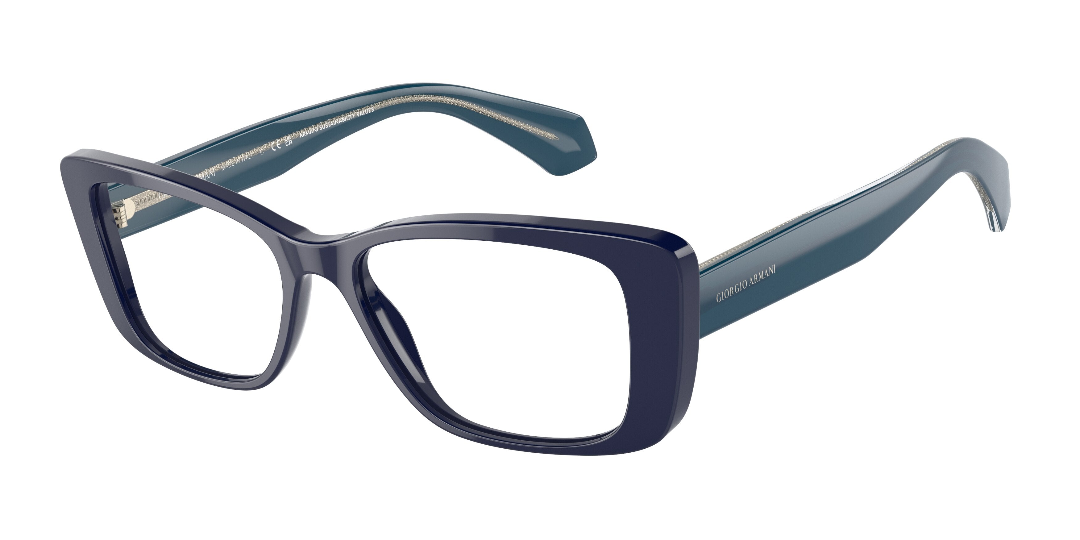 Giorgio Armani AR7226 Rectangle Eyeglasses  5956-Brown 53-140-16 - Color Map Brown