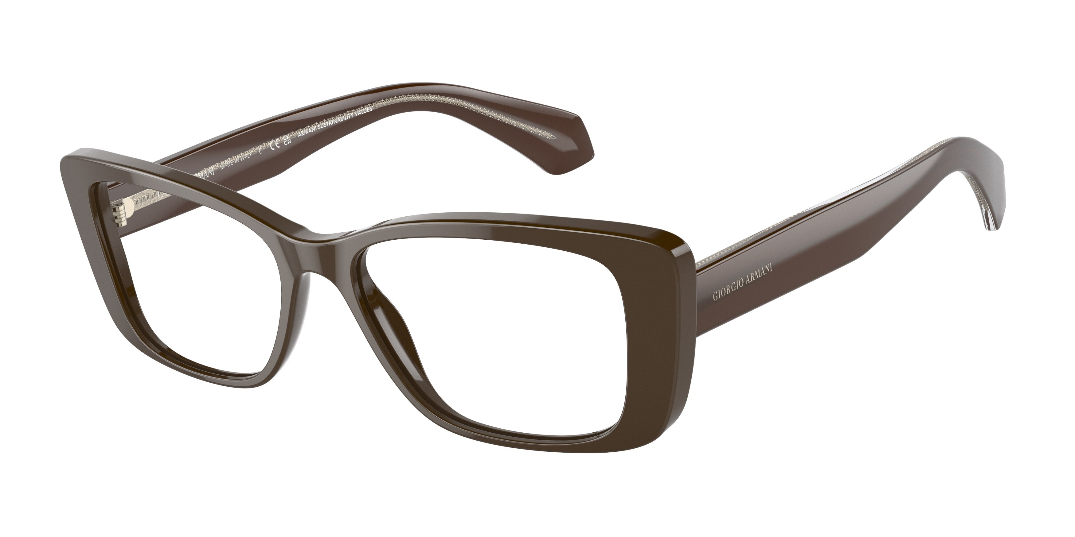 Giorgio Armani AR7226 Rectangle Eyeglasses  5957-Brown 53-140-16 - Color Map Brown