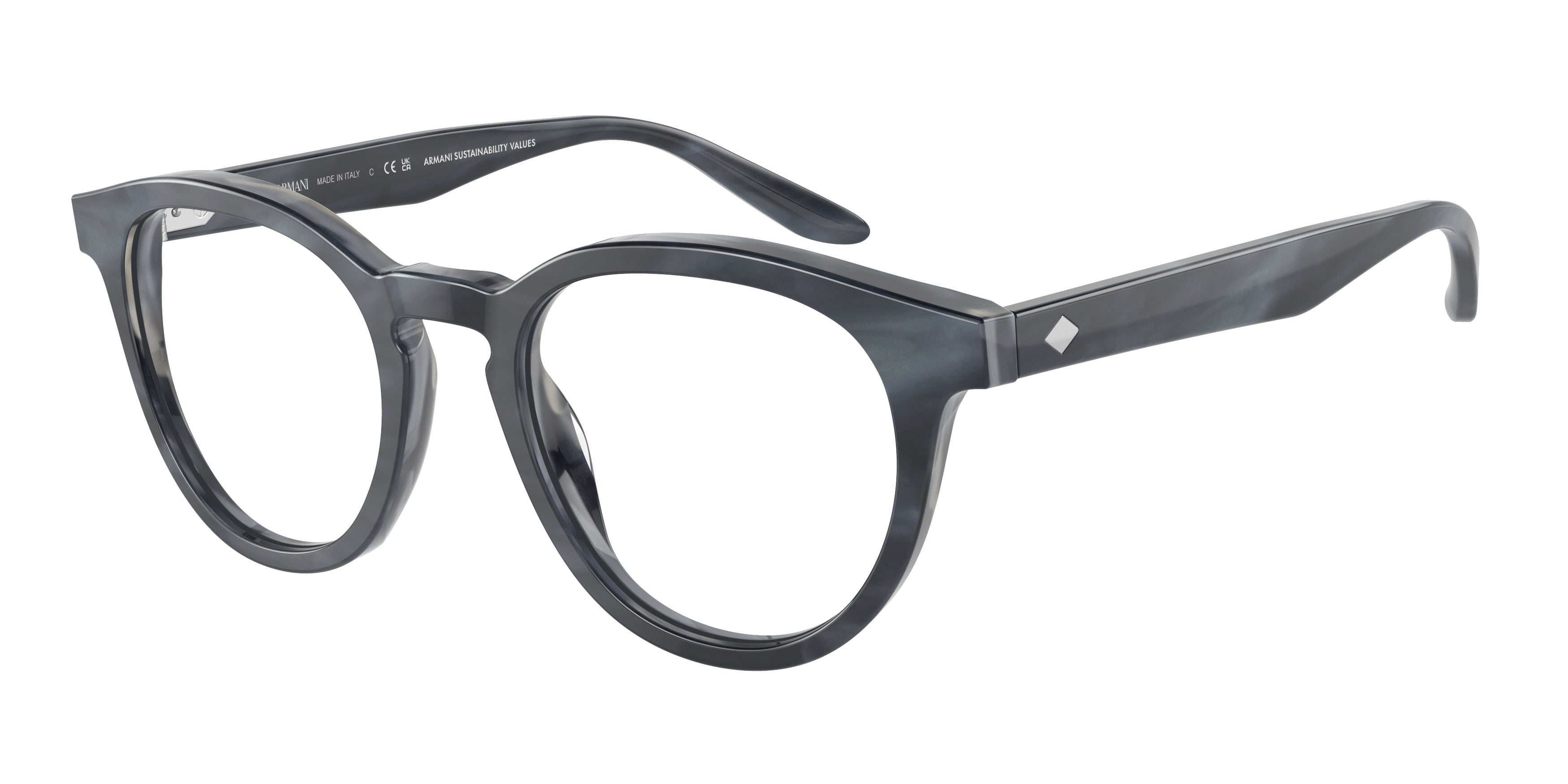 Giorgio Armani AR7227 Phantos Eyeglasses  5943-Striped Blue 50-145-21 - Color Map Blue