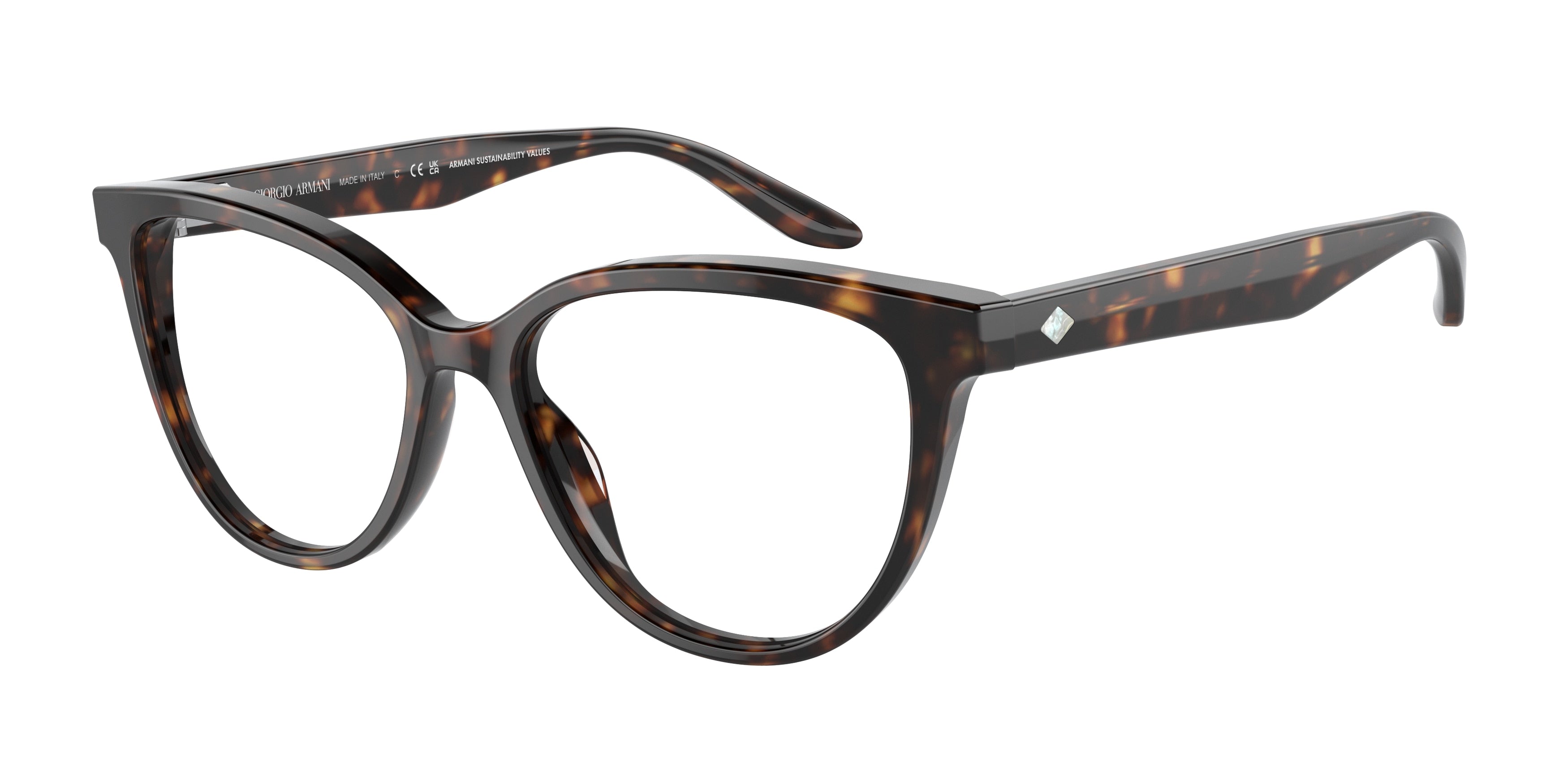 Giorgio Armani AR7228U Cat Eye Eyeglasses  5879-Havana 53-140-16 - Color Map Tortoise