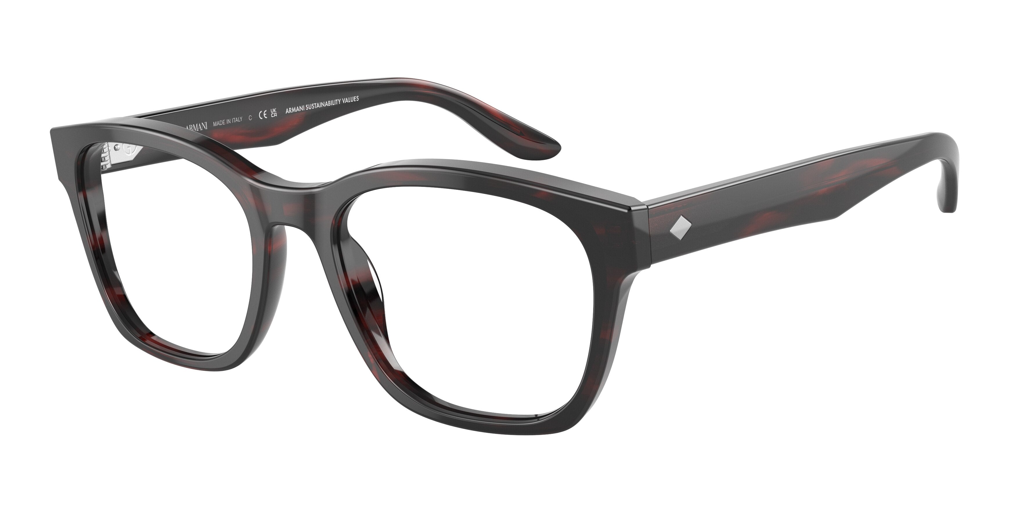 Giorgio Armani AR7229F Pillow Eyeglasses  5963-Striped Brown 53-145-19 - Color Map Tortoise