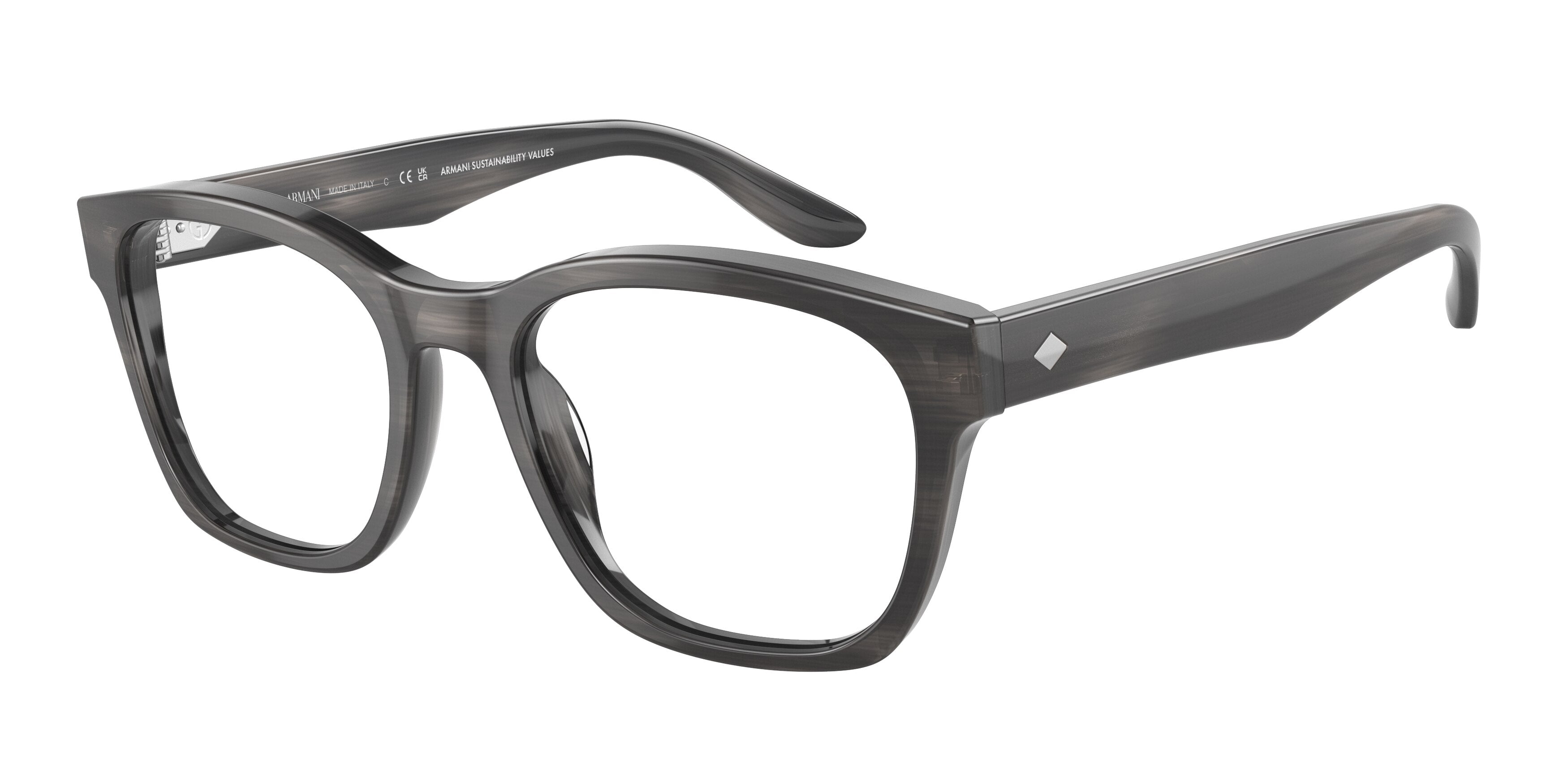 Giorgio Armani AR7229F Pillow Eyeglasses  5964-Striped Grey 53-145-19 - Color Map Grey