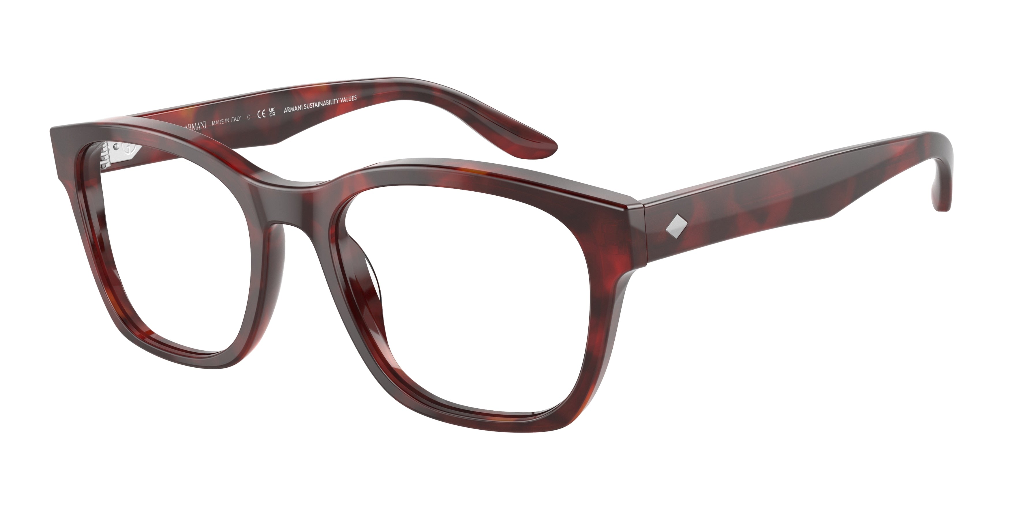 Giorgio Armani AR7229 Pillow Eyeglasses  5962-Red Havana 53-145-19 - Color Map Tortoise