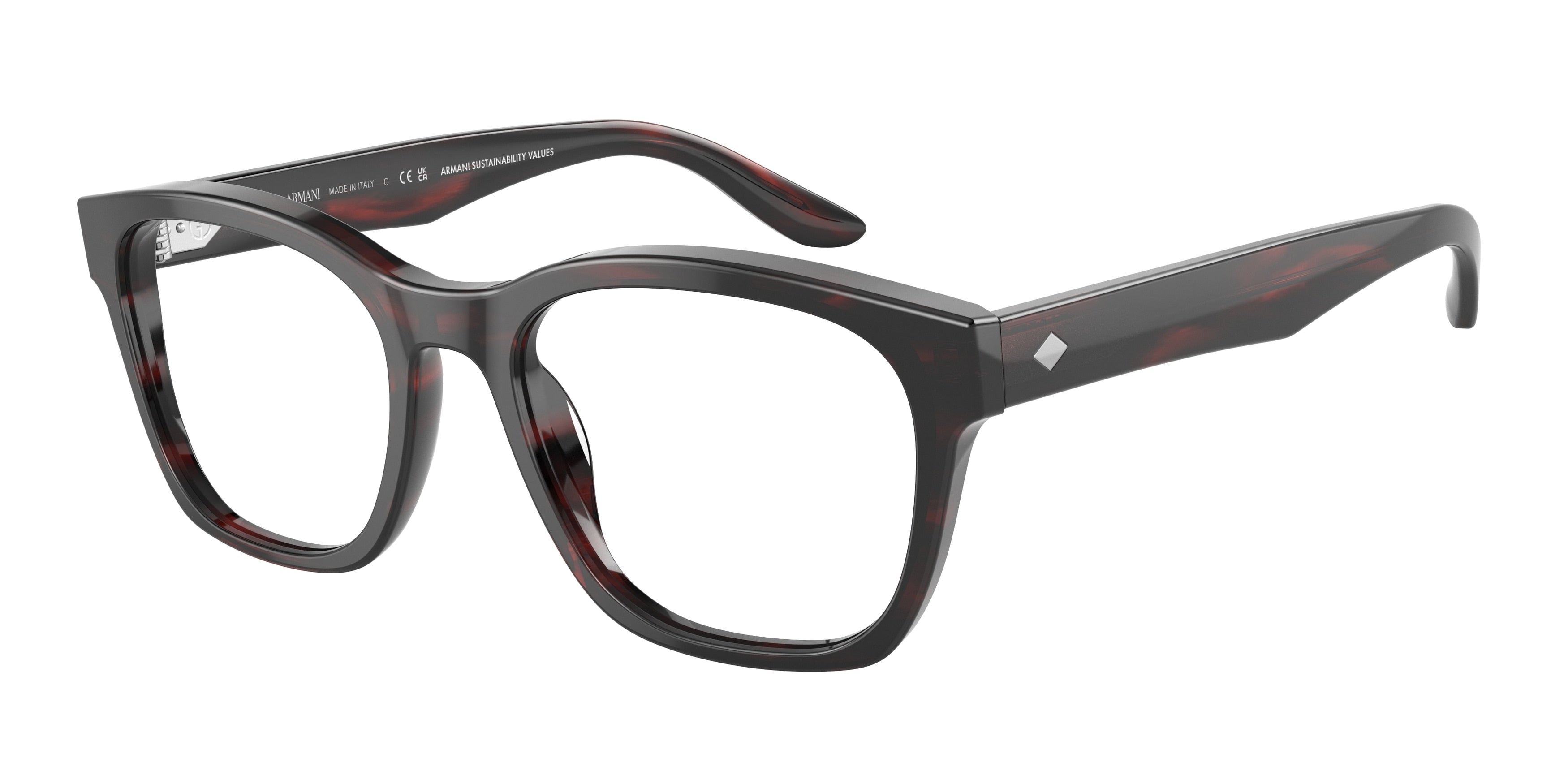 Giorgio Armani AR7229 Pillow Eyeglasses  5963-Striped Brown 53-145-19 - Color Map Tortoise