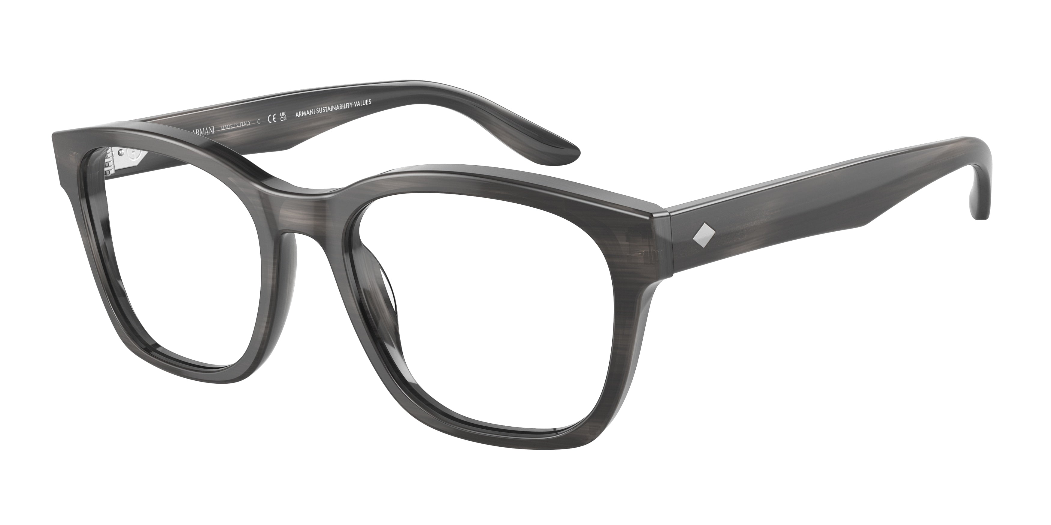 Giorgio Armani AR7229 Pillow Eyeglasses  5964-Striped Grey 53-145-19 - Color Map Grey