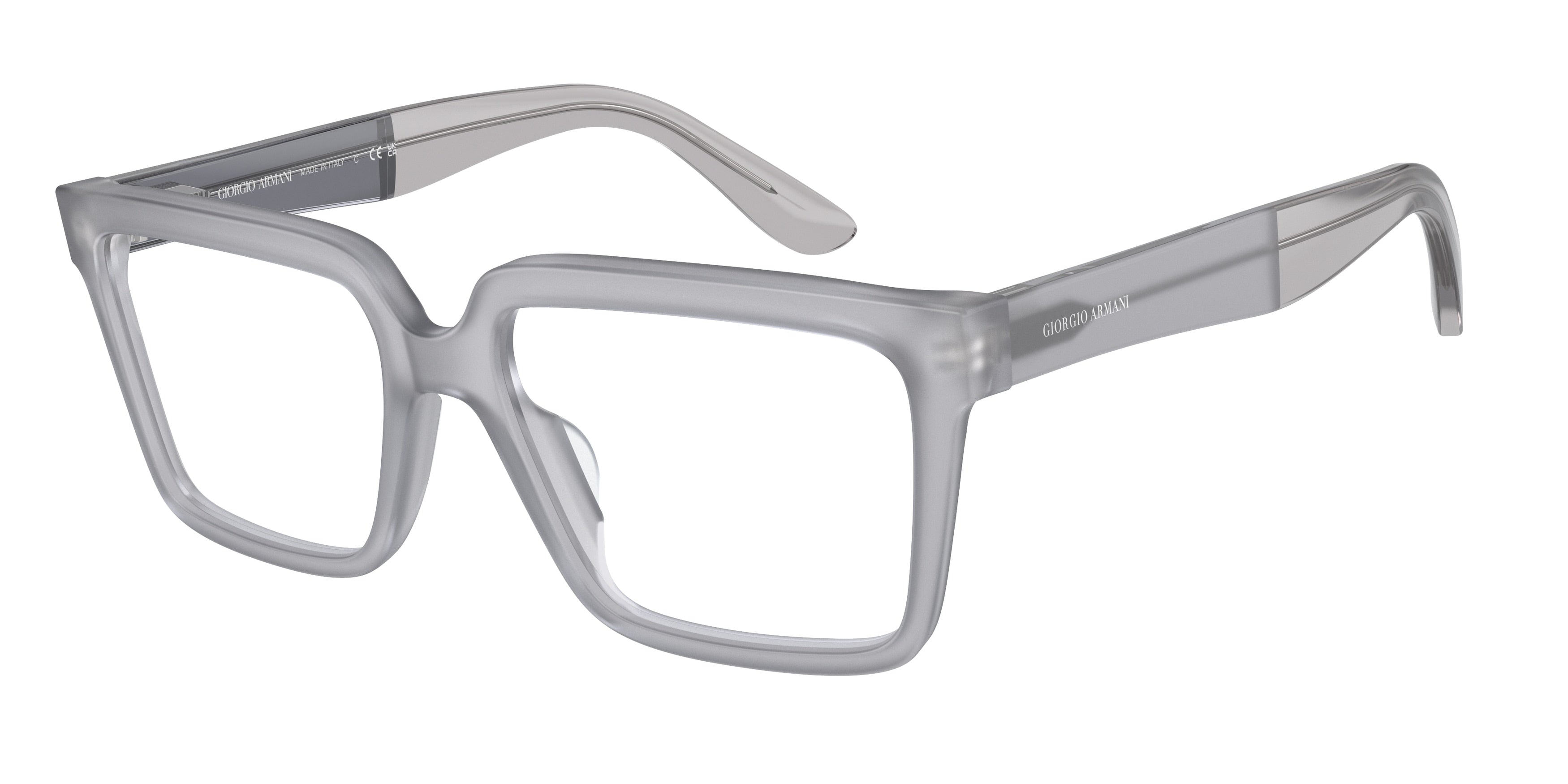 Giorgio Armani AR7230U Square Eyeglasses  5914-Matte Trasparent Grey 55-145-17 - Color Map Grey