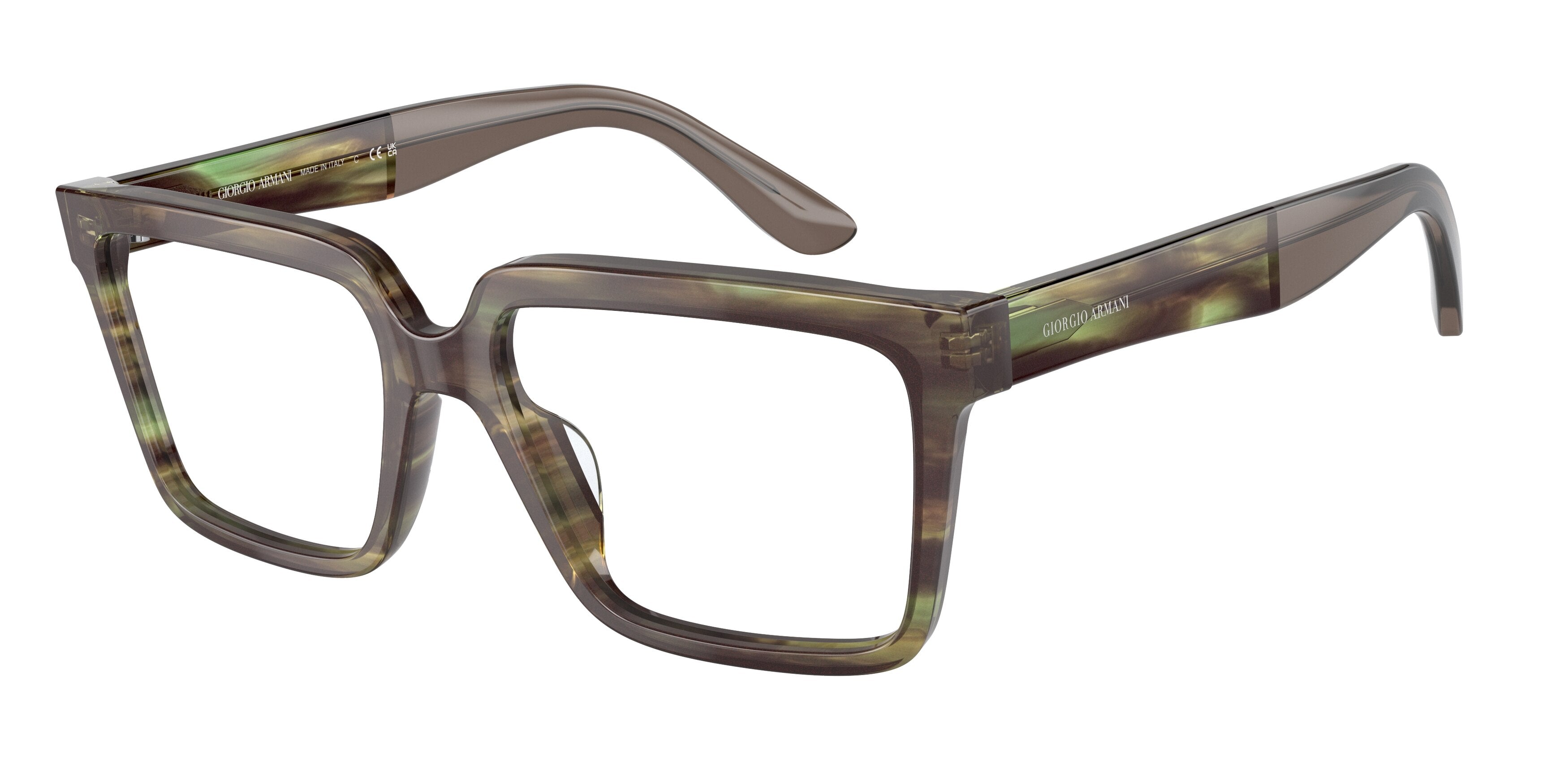 Giorgio Armani AR7230U Square Eyeglasses  5918-Striped Green 55-145-17 - Color Map Green