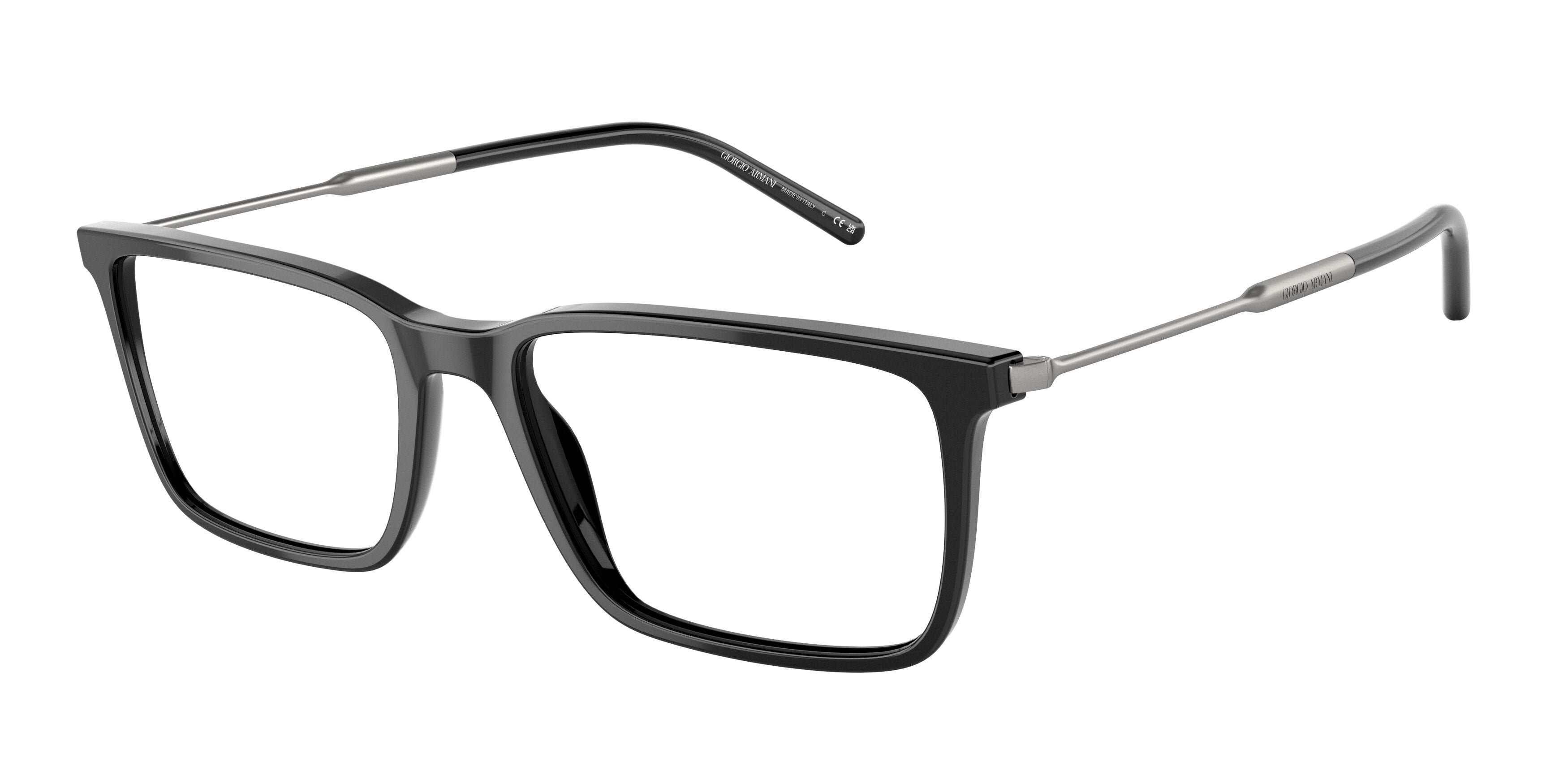 Giorgio Armani AR7233 Rectangle Eyeglasses  5017-Black 56-145-18 - Color Map Black
