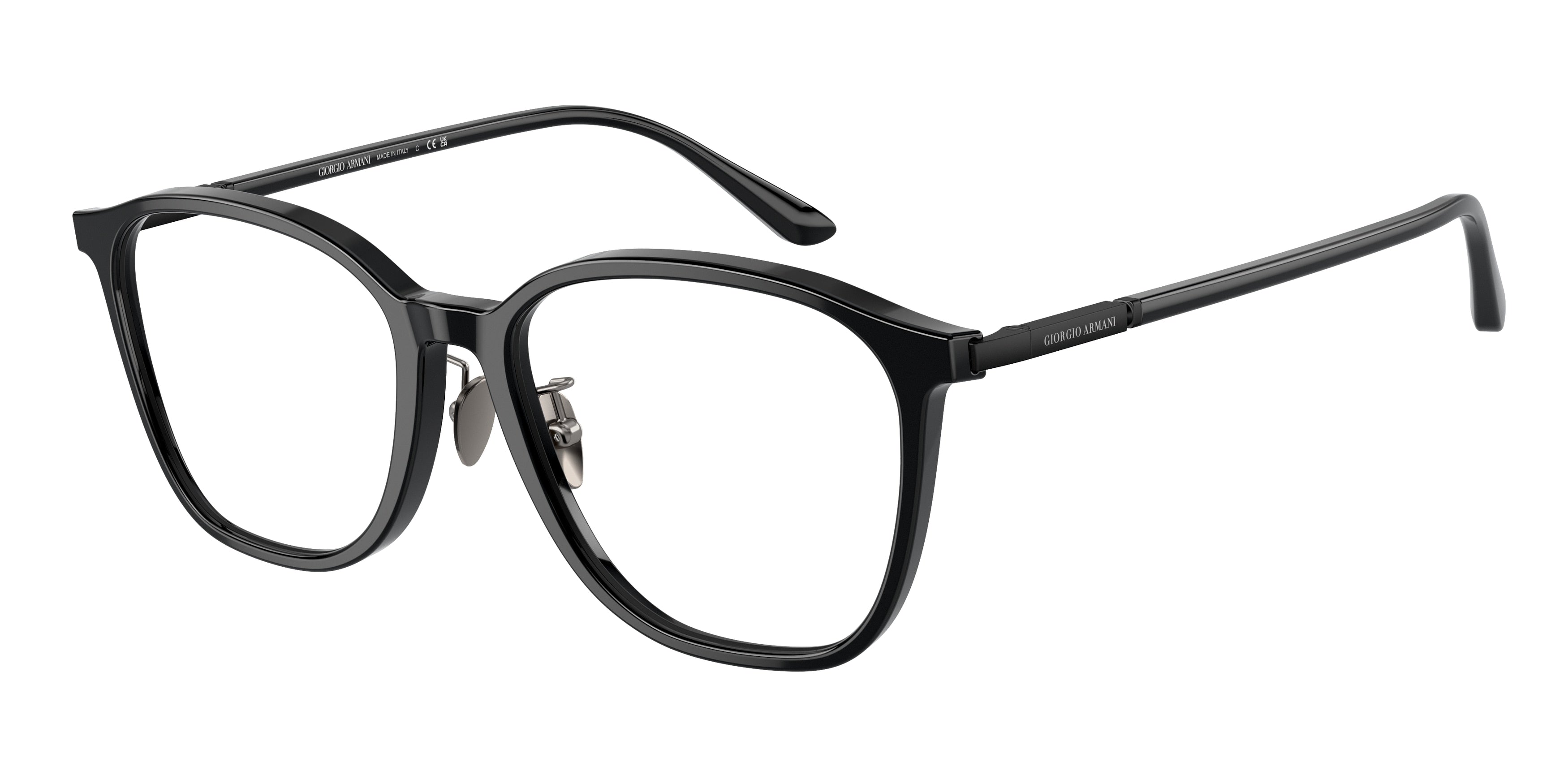Giorgio Armani AR7236F Square Eyeglasses  5001-Black 53-145-17 - Color Map Black