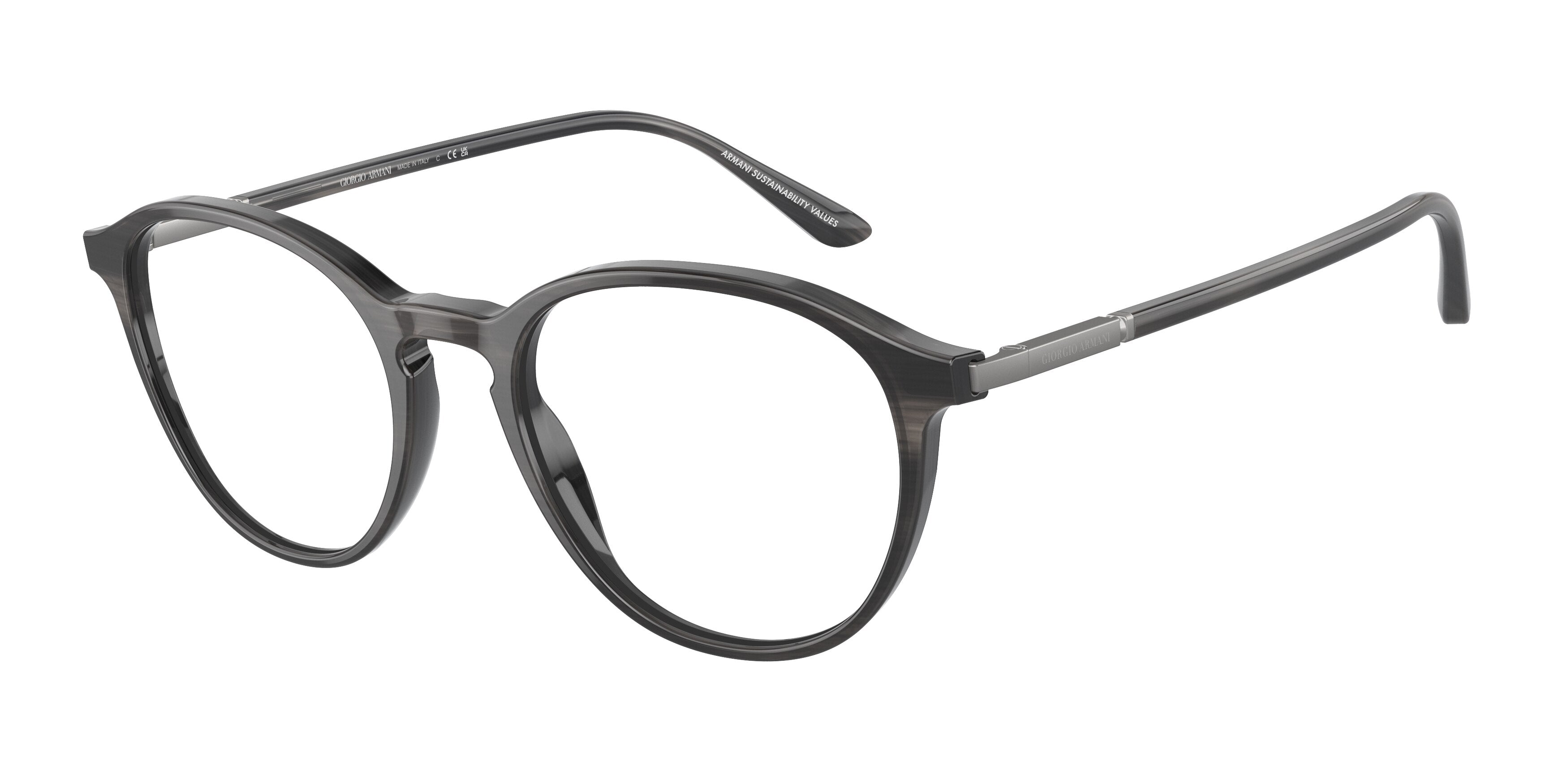Giorgio Armani AR7237F Phantos Eyeglasses  5964-Striped Grey 53-150-19 - Color Map Grey