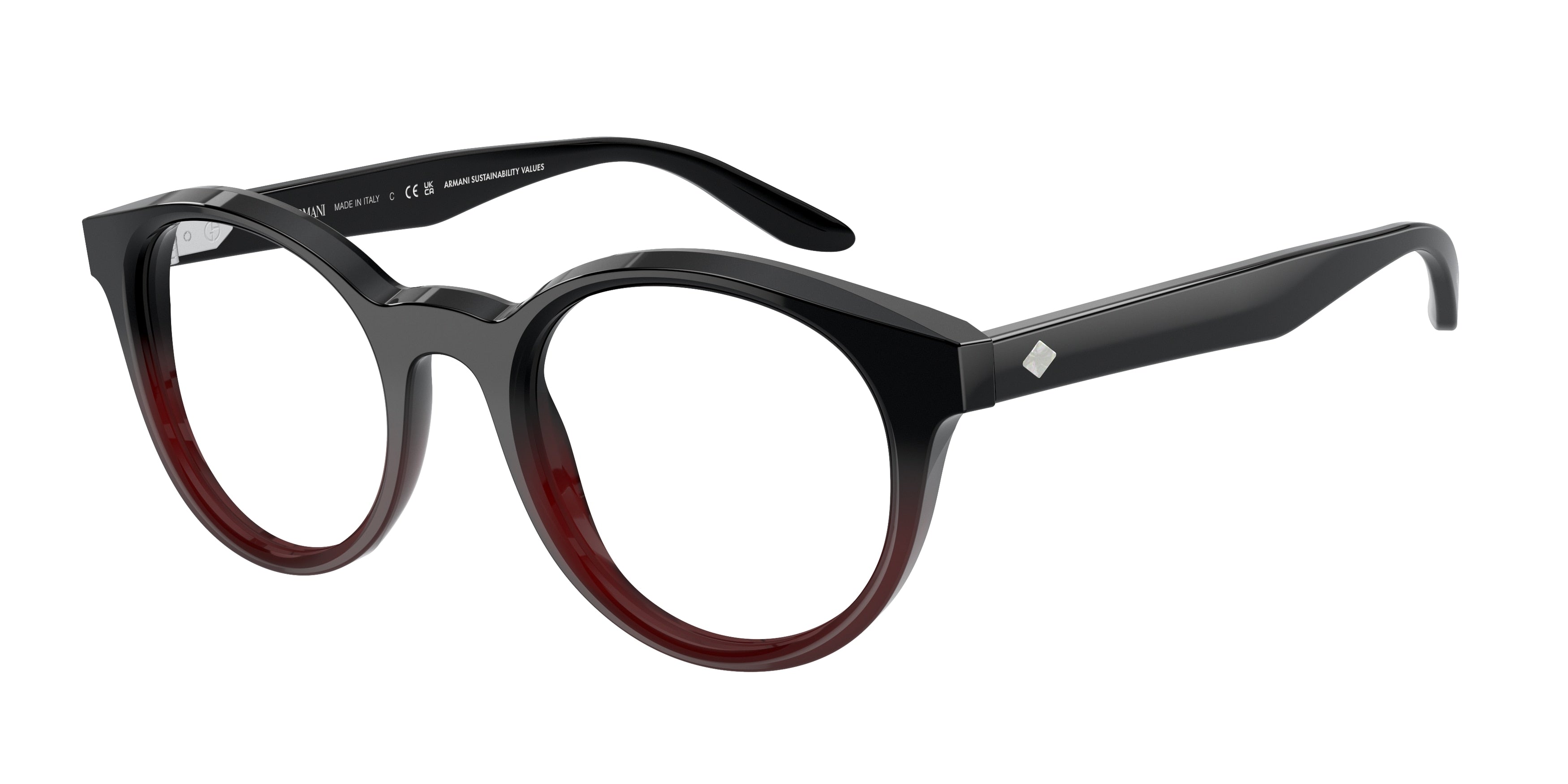 Giorgio Armani AR7239 Phantos Eyeglasses  5997-Gradient Black/Bordeaux 49-140-21 - Color Map Black
