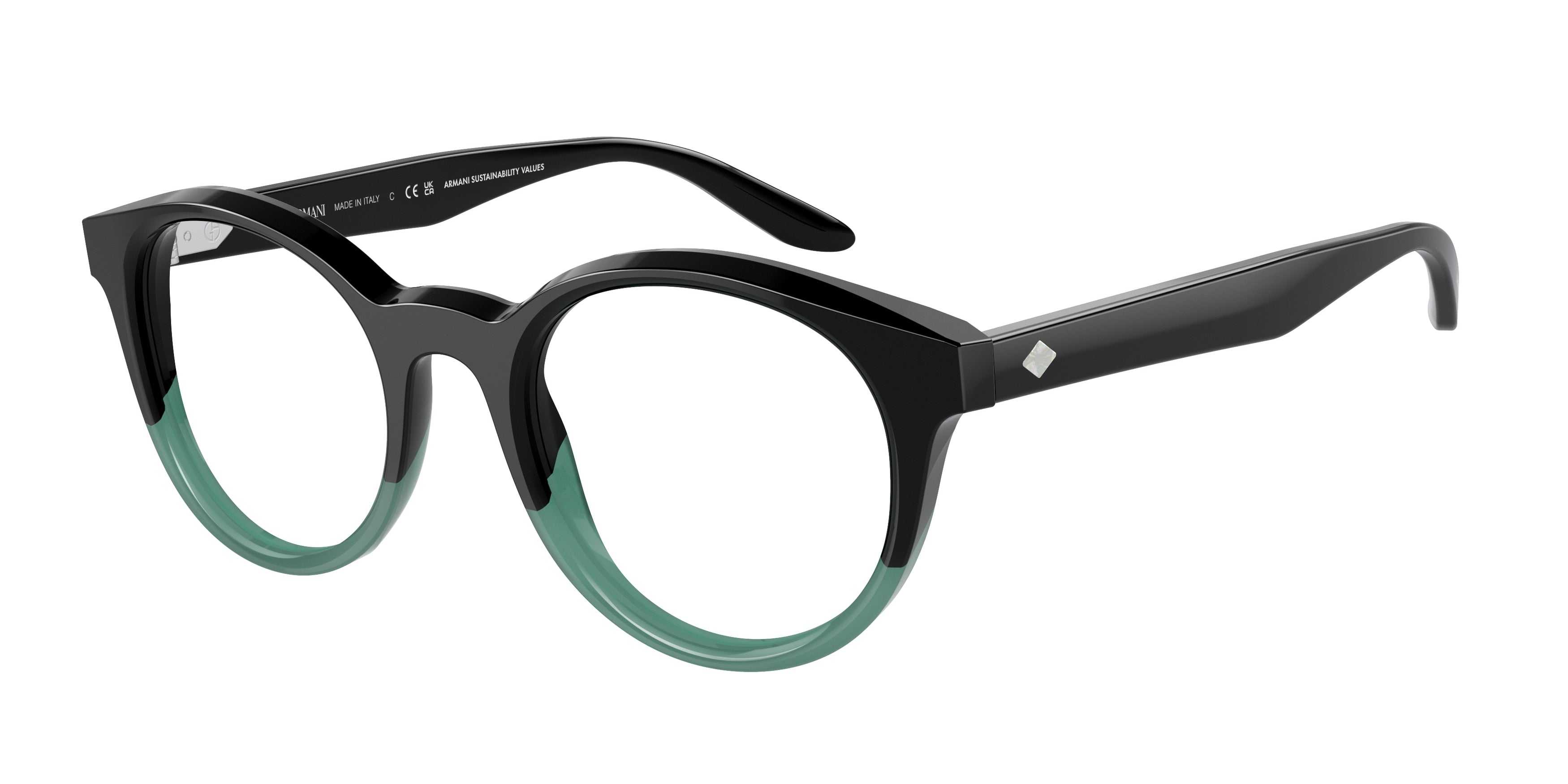 Giorgio Armani AR7239 Phantos Eyeglasses  5998-Gradient Black/Petroleum 49-140-21 - Color Map Black