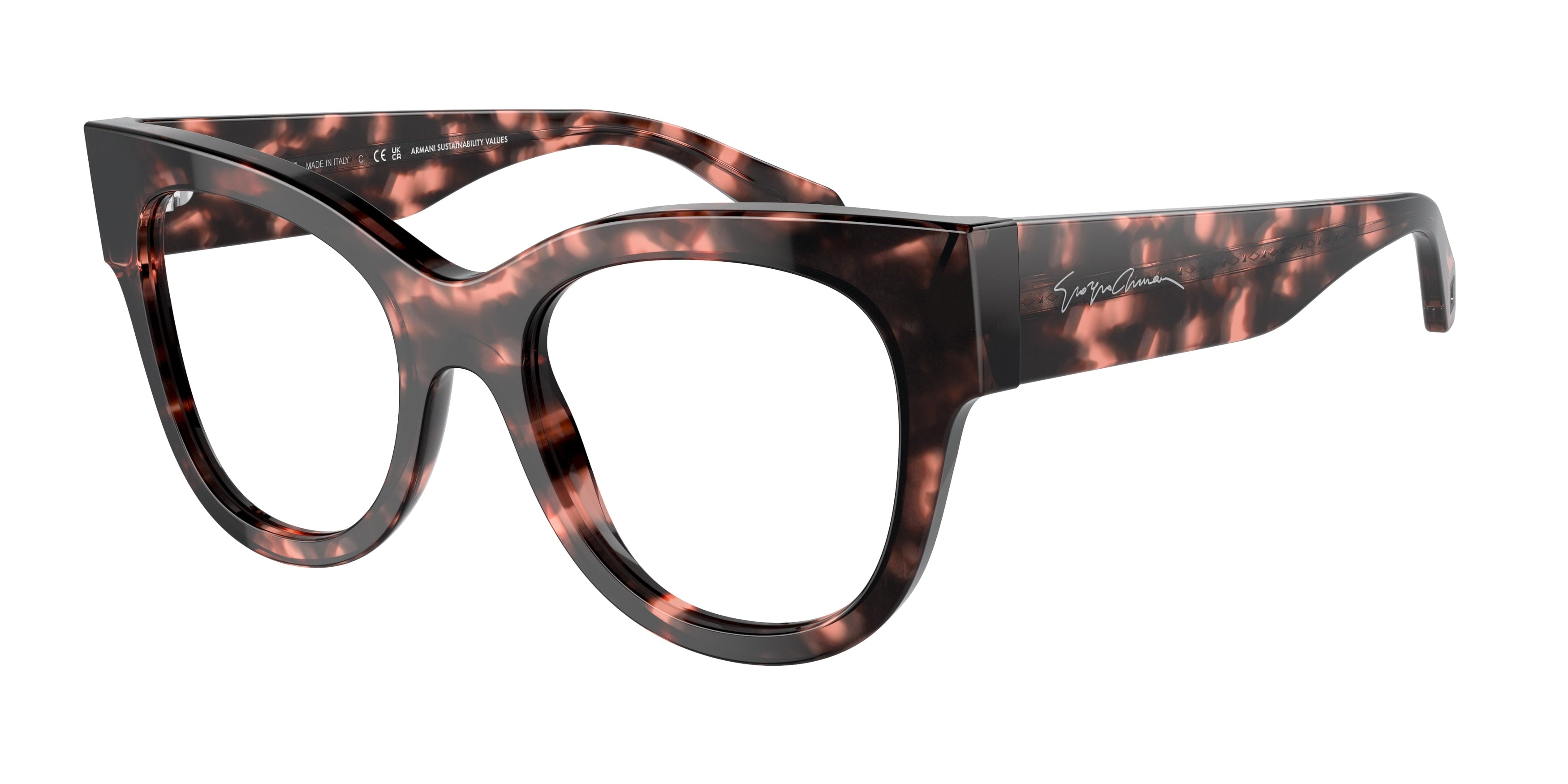 Giorgio Armani AR7241 Cat Eye Eyeglasses  5992-Pink Havana 50-140-19 - Color Map Tortoise