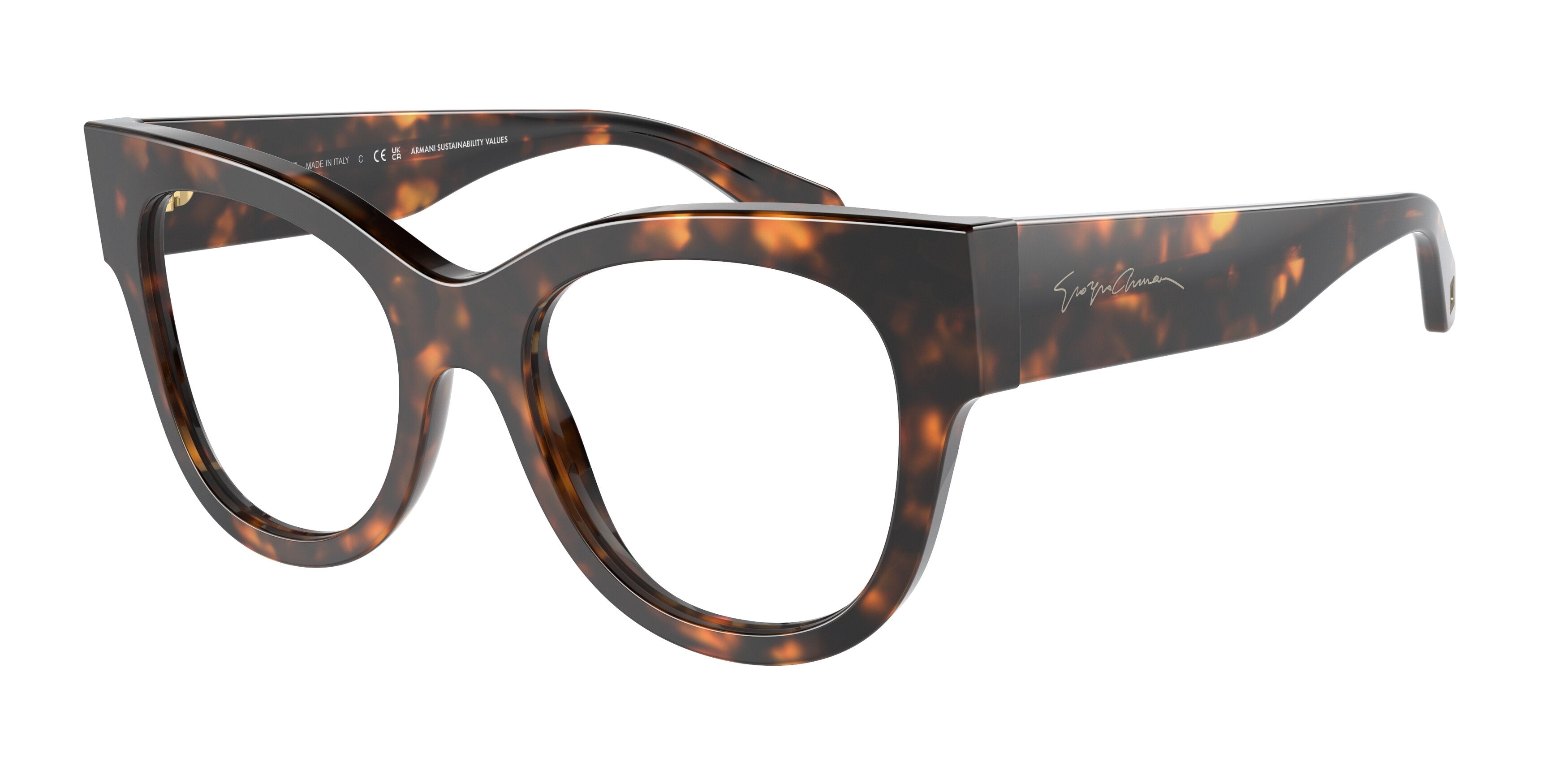 Giorgio Armani AR7241 Cat Eye Eyeglasses  5993-Honey Havana 50-140-19 - Color Map Tortoise