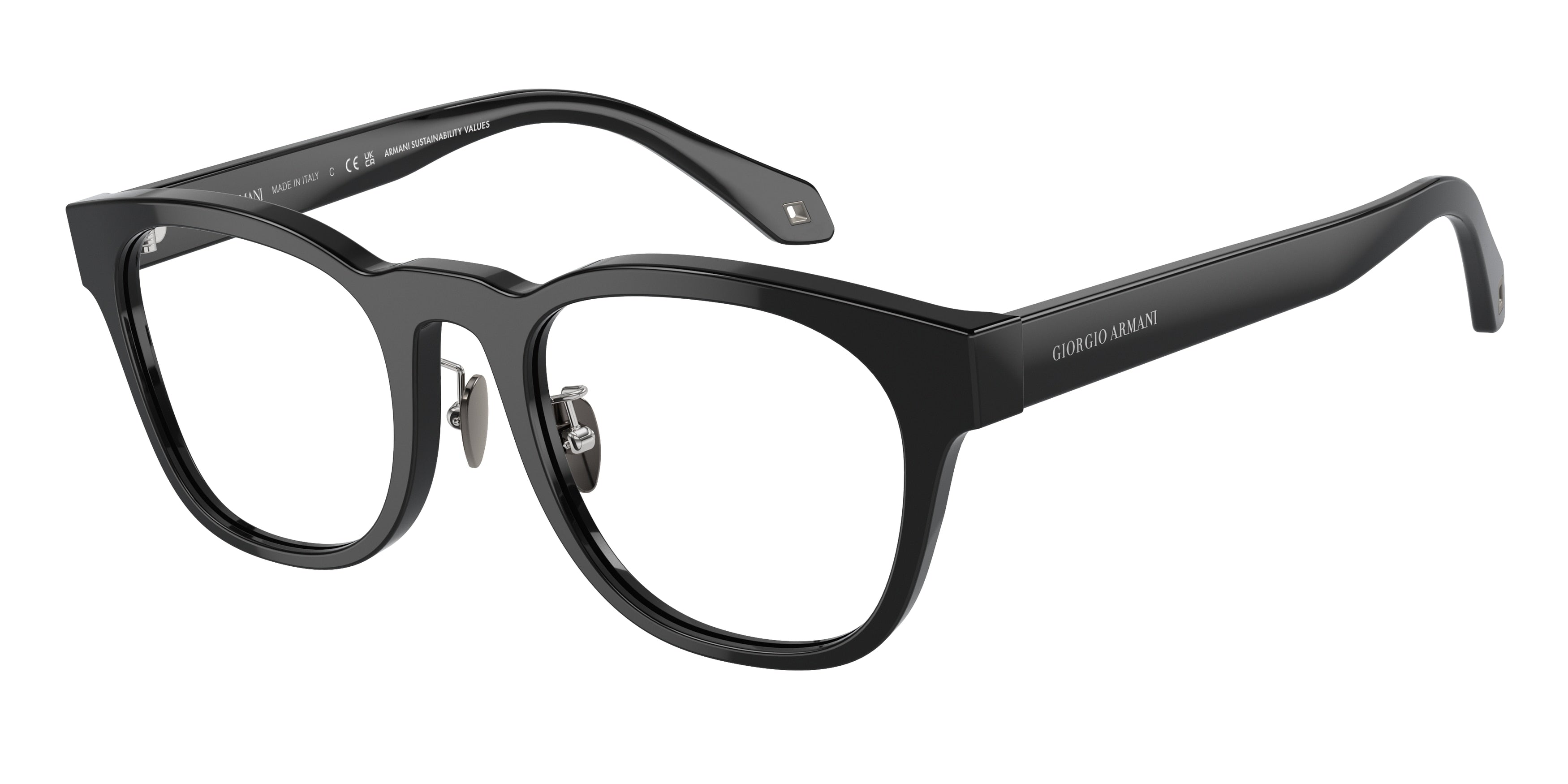Giorgio Armani AR7242F Square Eyeglasses  5875-Black 51-145-21 - Color Map Black