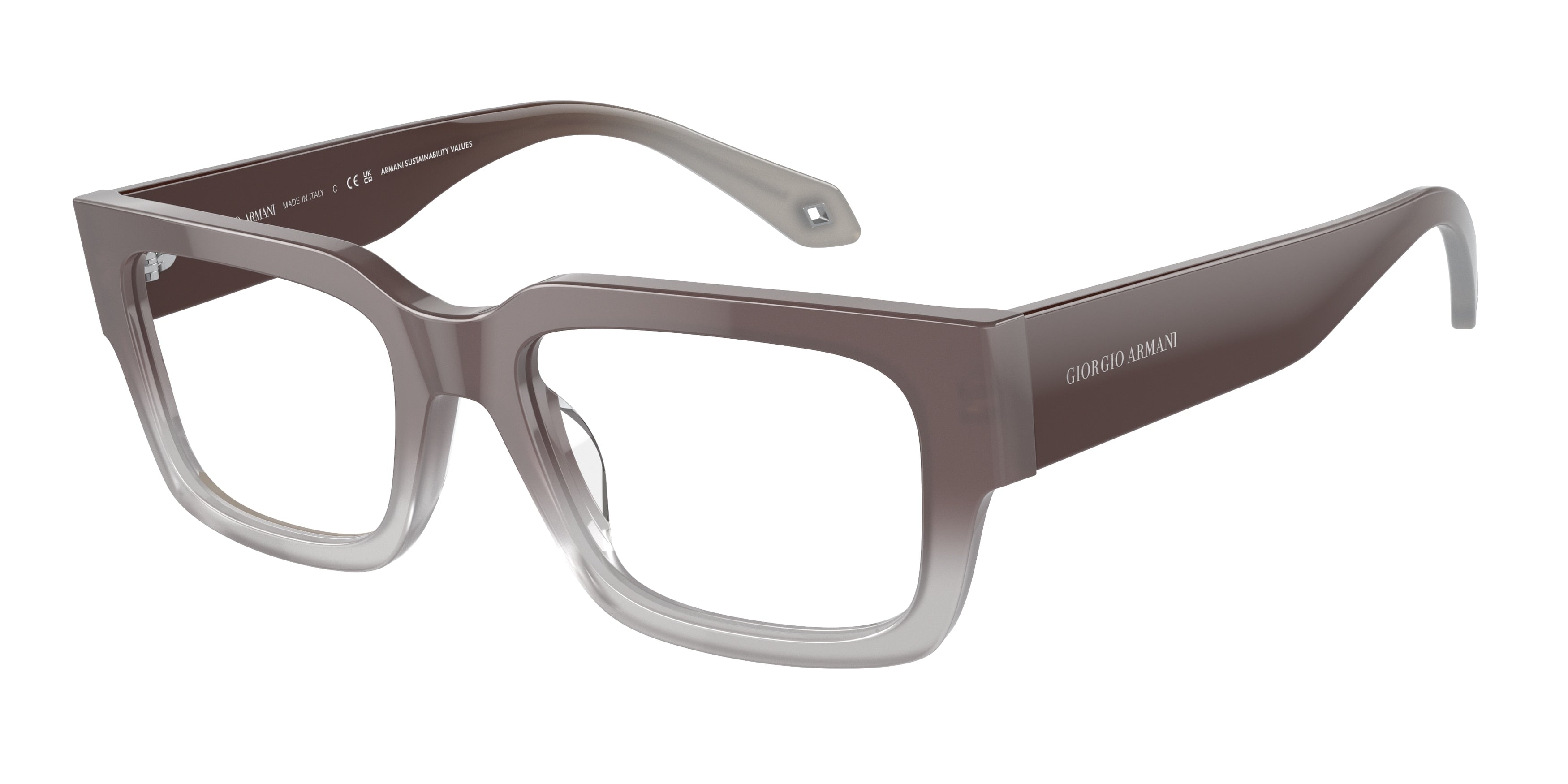 Giorgio Armani AR7243U Rectangle Eyeglasses  5980-Gradient Brown/Blue 53-145-19 - Color Map Brown