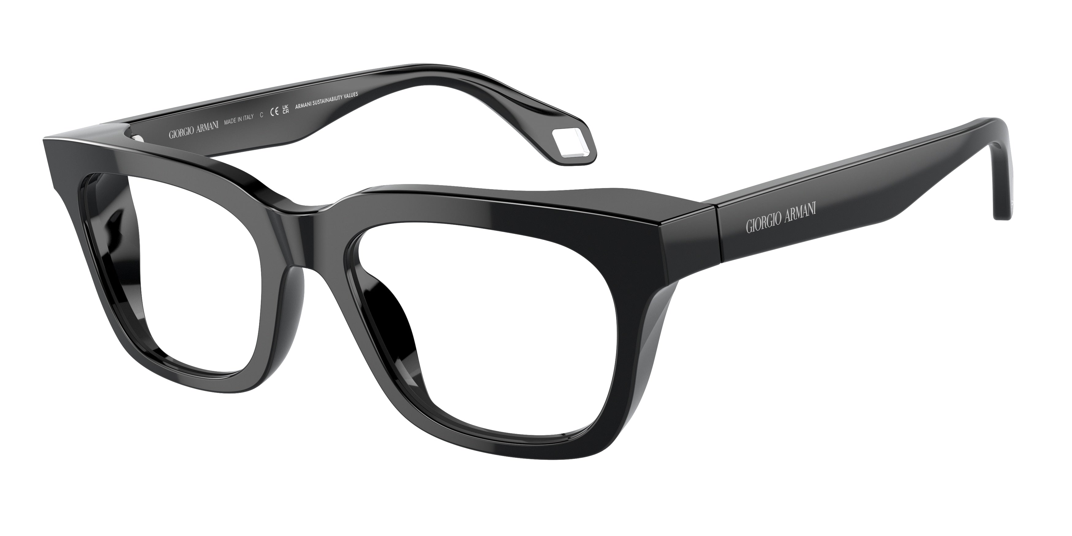Giorgio Armani AR7247U Pillow Eyeglasses  5875-Black 52-140-19 - Color Map Black