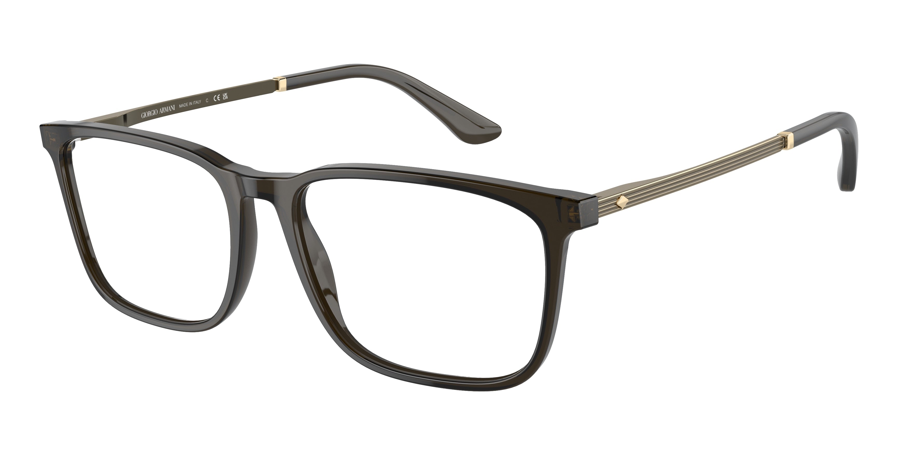 Giorgio Armani AR7249 Rectangle Eyeglasses  5030-Transparent Olive Green 57-145-17 - Color Map Green