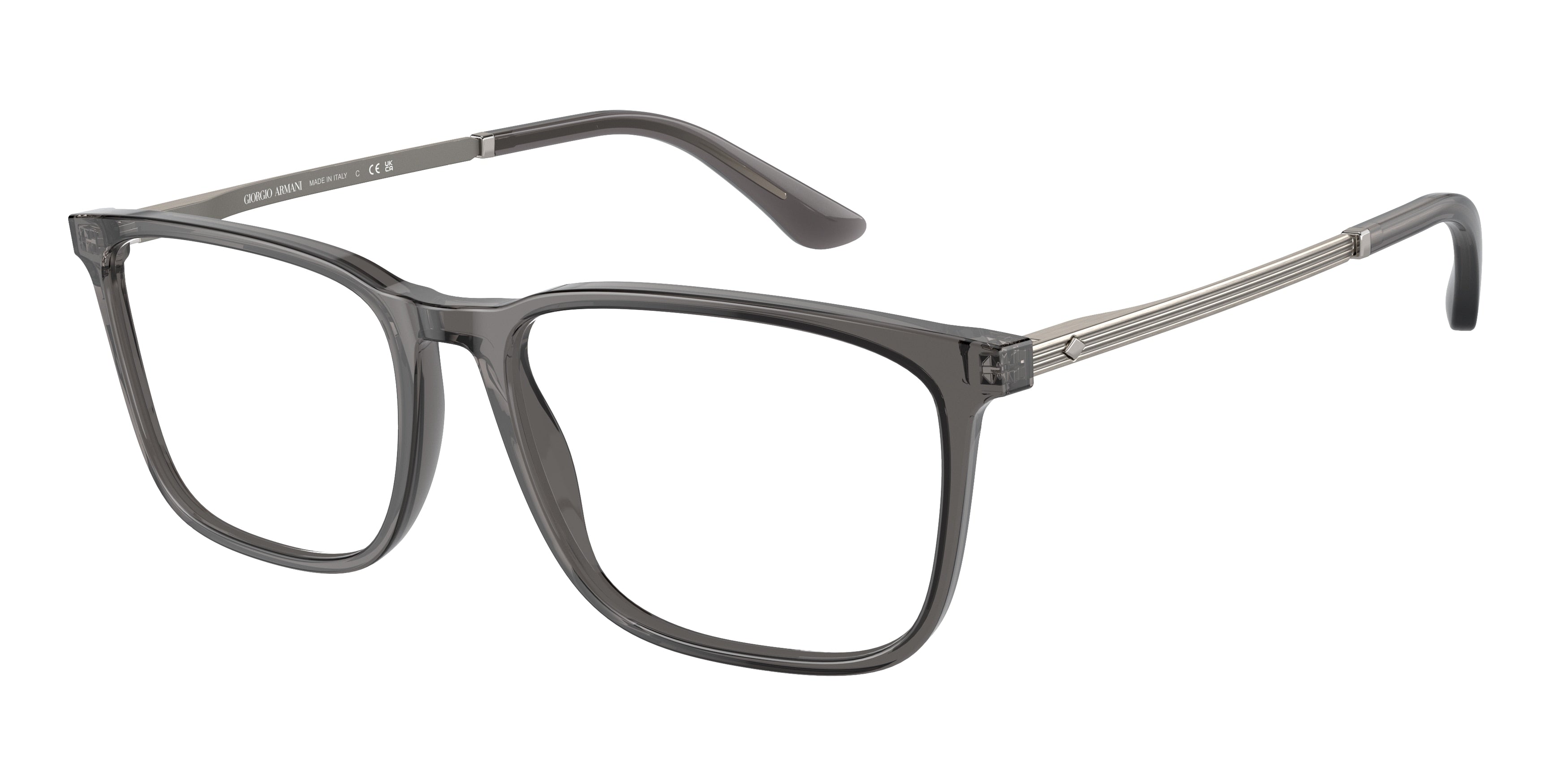 Giorgio Armani AR7249 Rectangle Eyeglasses  6036-Transparent Grey 57-145-17 - Color Map Grey