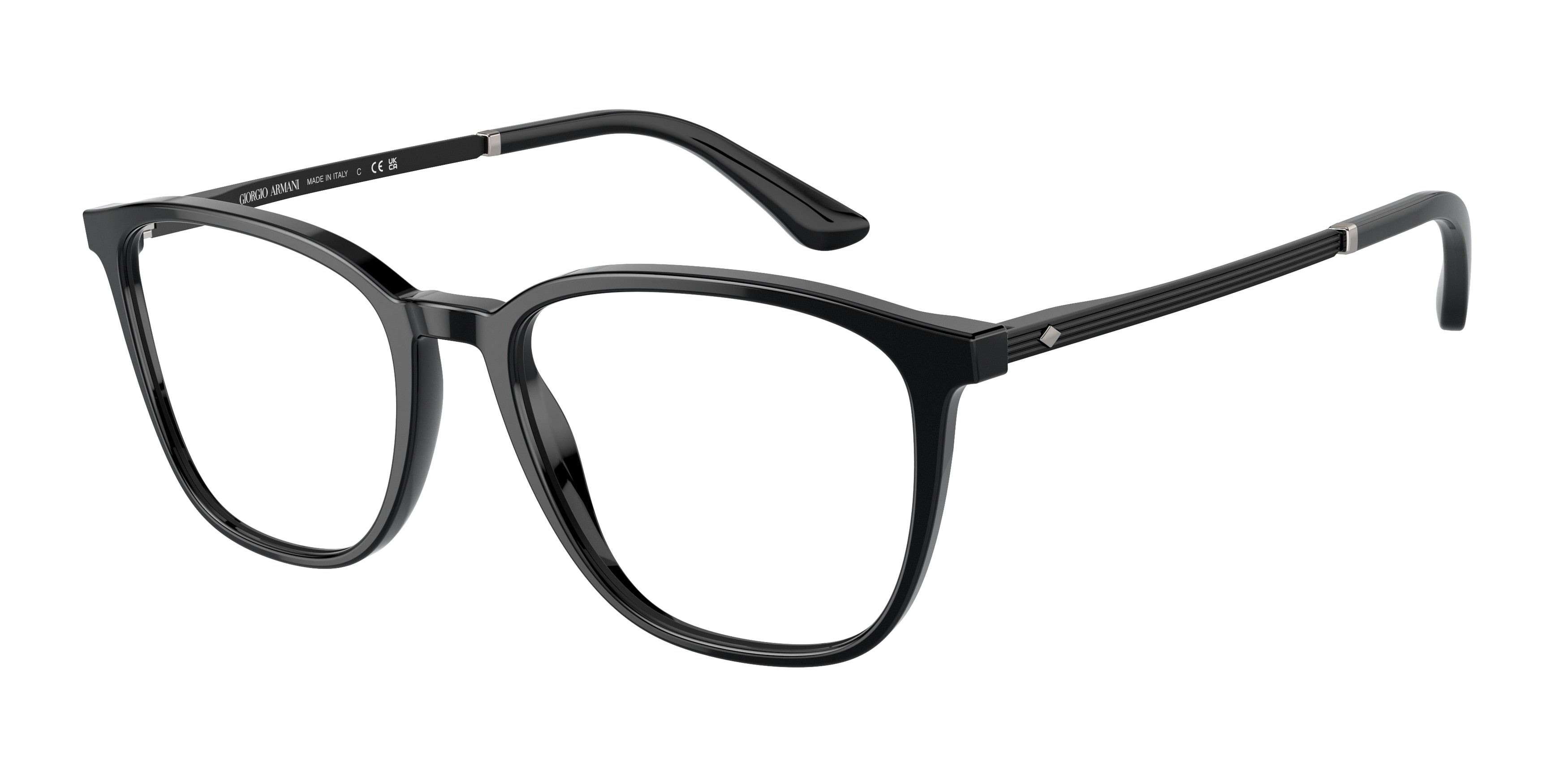 Giorgio Armani AR7250F Square Eyeglasses  5001-Black 53-145-18 - Color Map Black