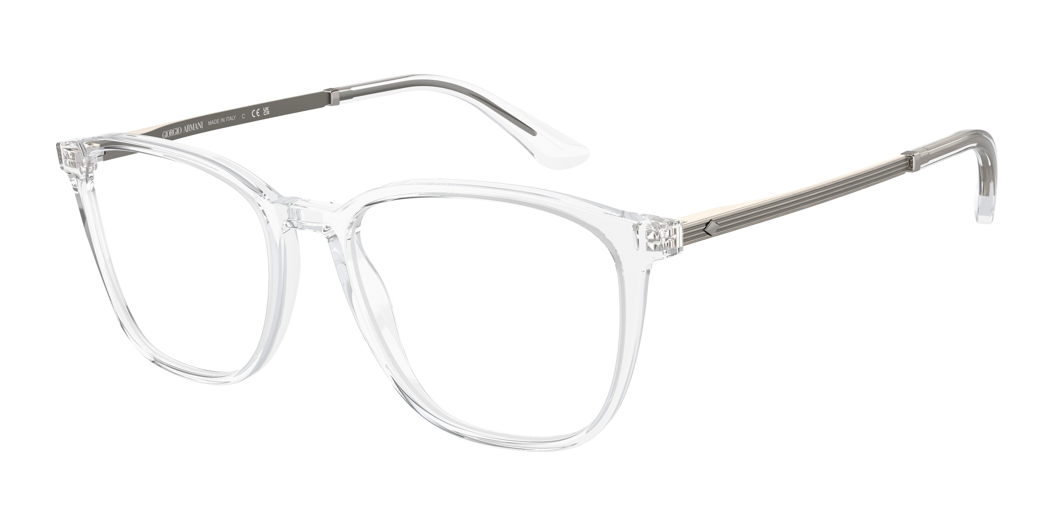Giorgio Armani AR7250 Square Eyeglasses  5893-Crystal 53-145-18 - Color Map Transparent
