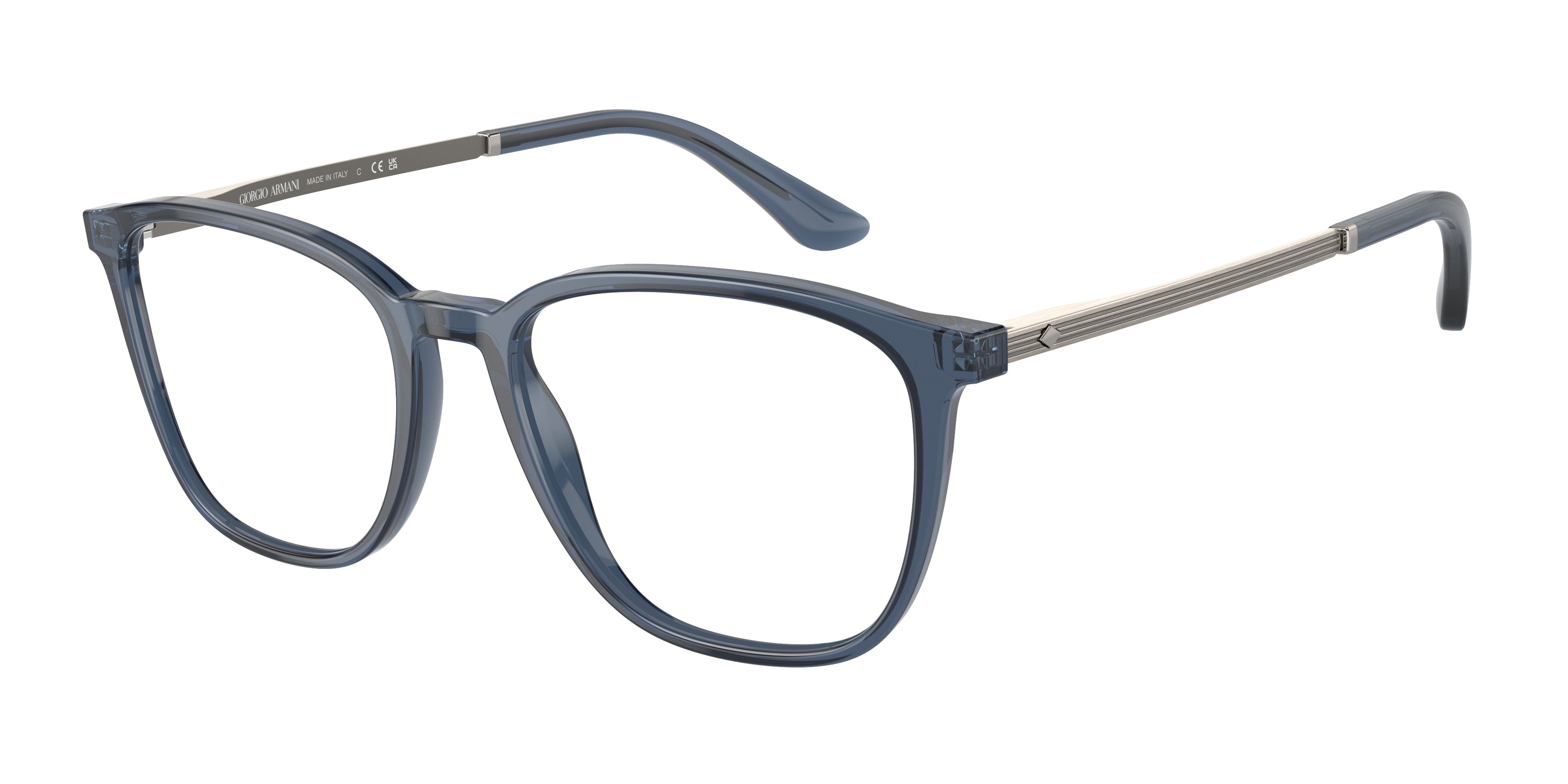 Giorgio Armani AR7250 Square Eyeglasses  6035-Trasparent Blue 53-145-18 - Color Map Blue