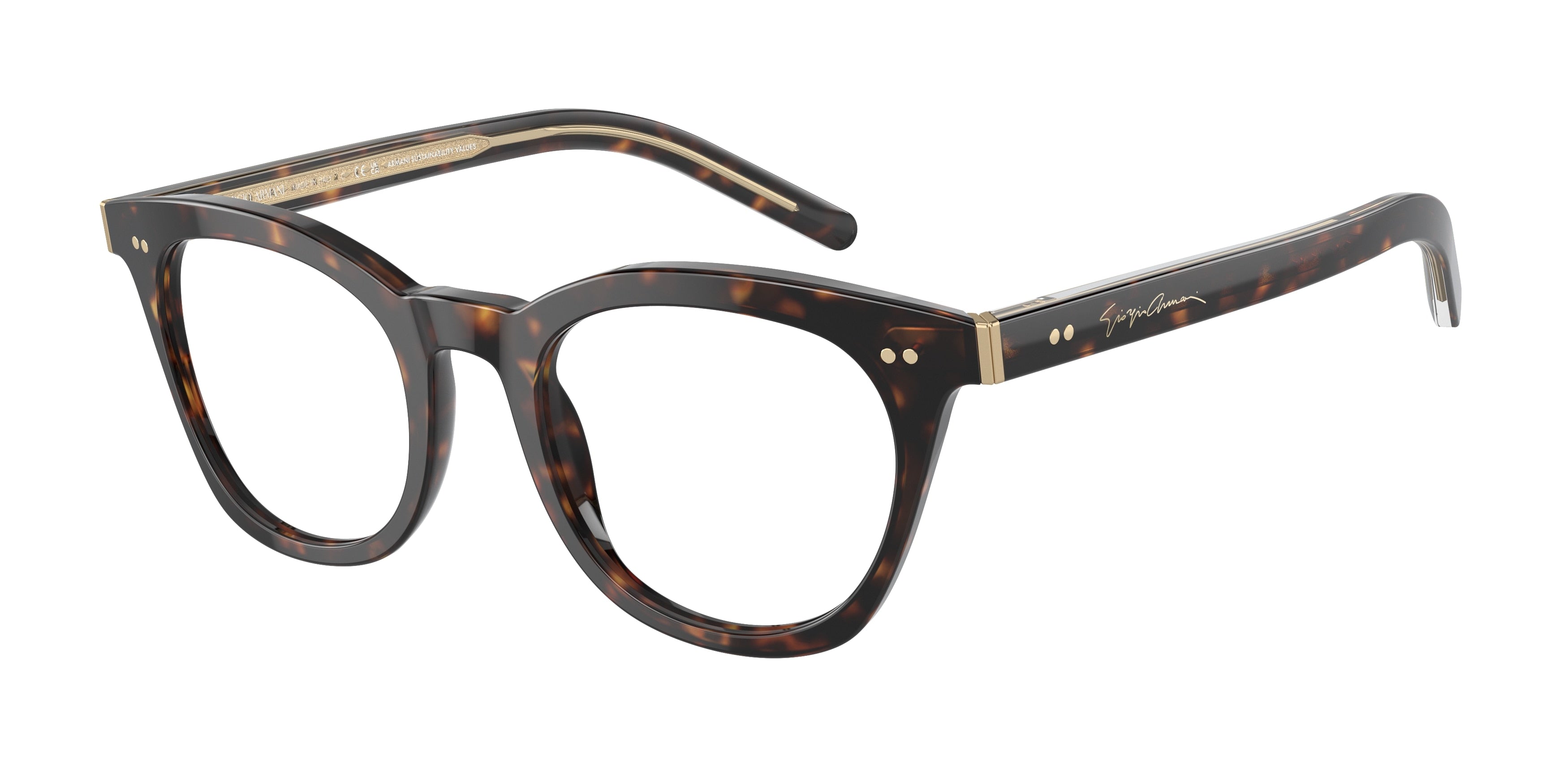 Giorgio Armani AR7251 Cat Eye Eyeglasses  5879-Havana 48-140-20 - Color Map Tortoise
