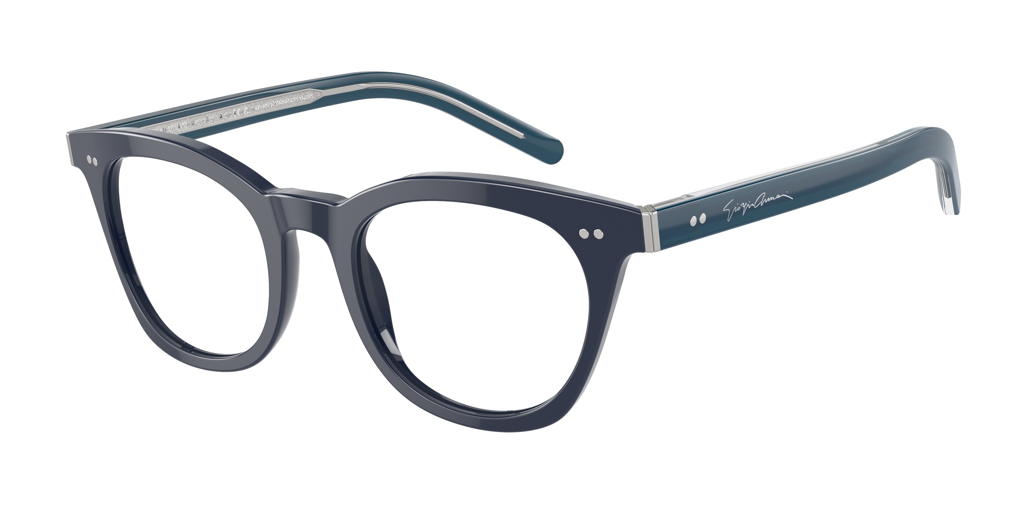 Giorgio Armani AR7251 Cat Eye Eyeglasses  6039-Blue 48-140-20 - Color Map Blue