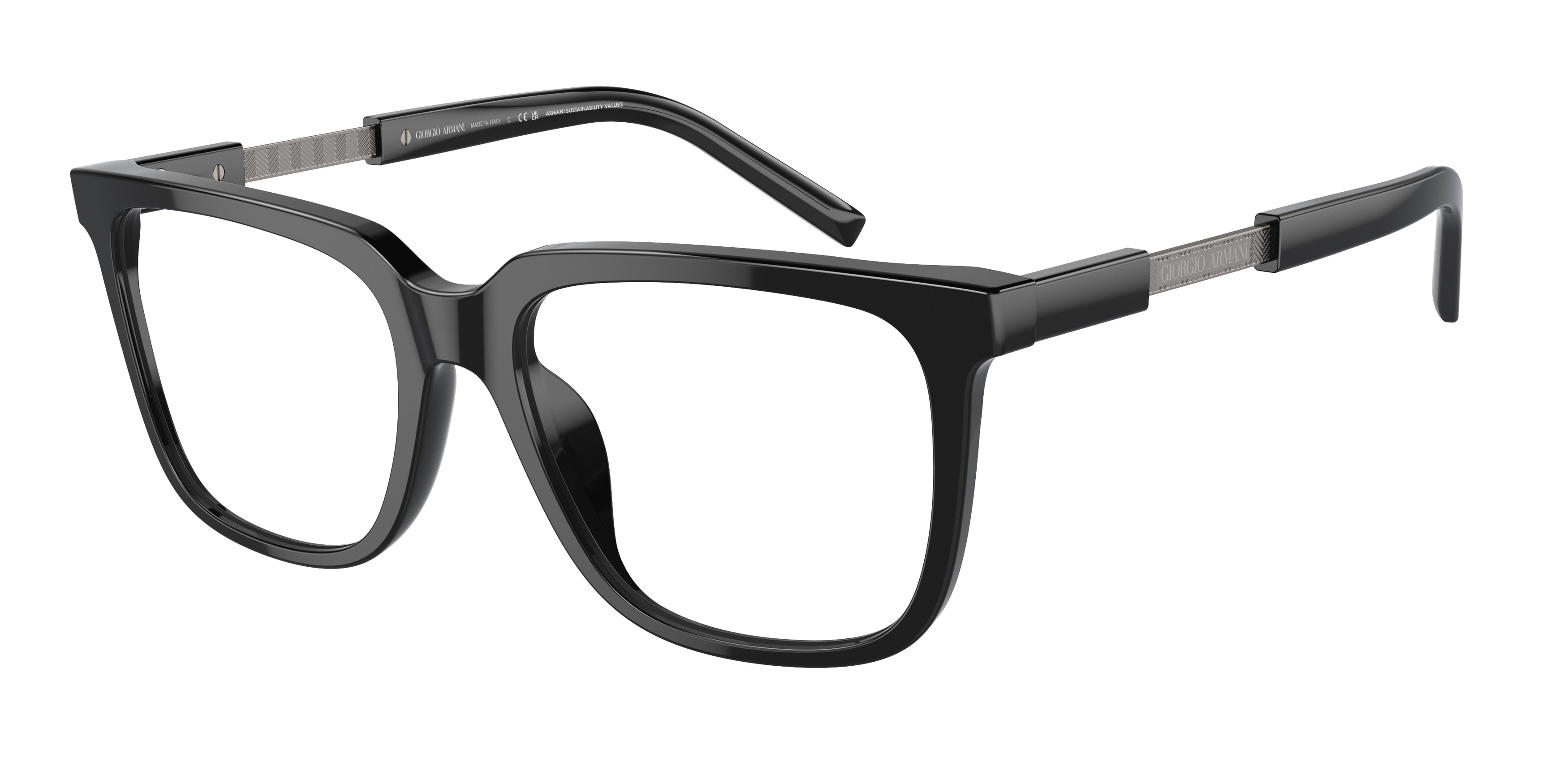 Giorgio Armani AR7252U Rectangle Eyeglasses  5875-Black 55-145-18 - Color Map Black
