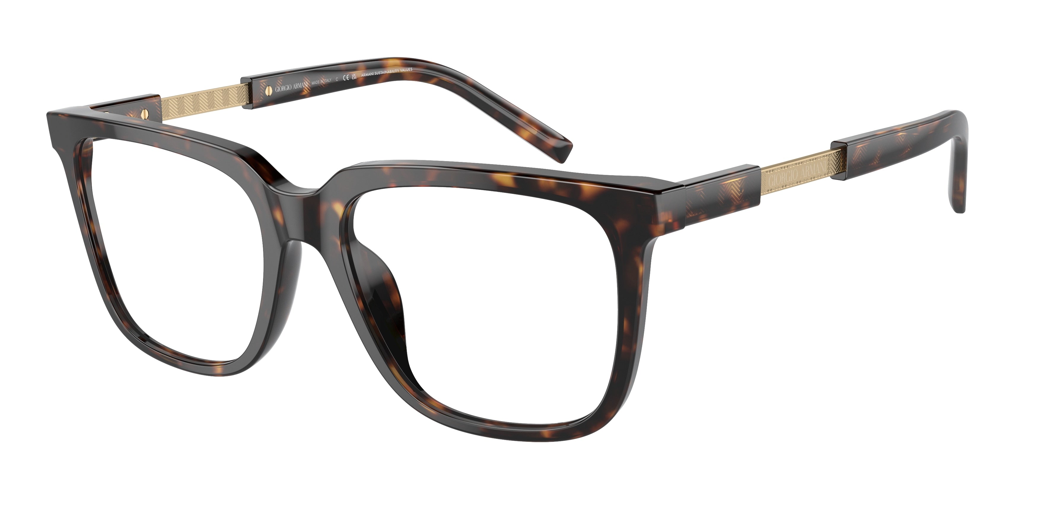 Giorgio Armani AR7252U Rectangle Eyeglasses  5879-Havana 55-145-18 - Color Map Tortoise
