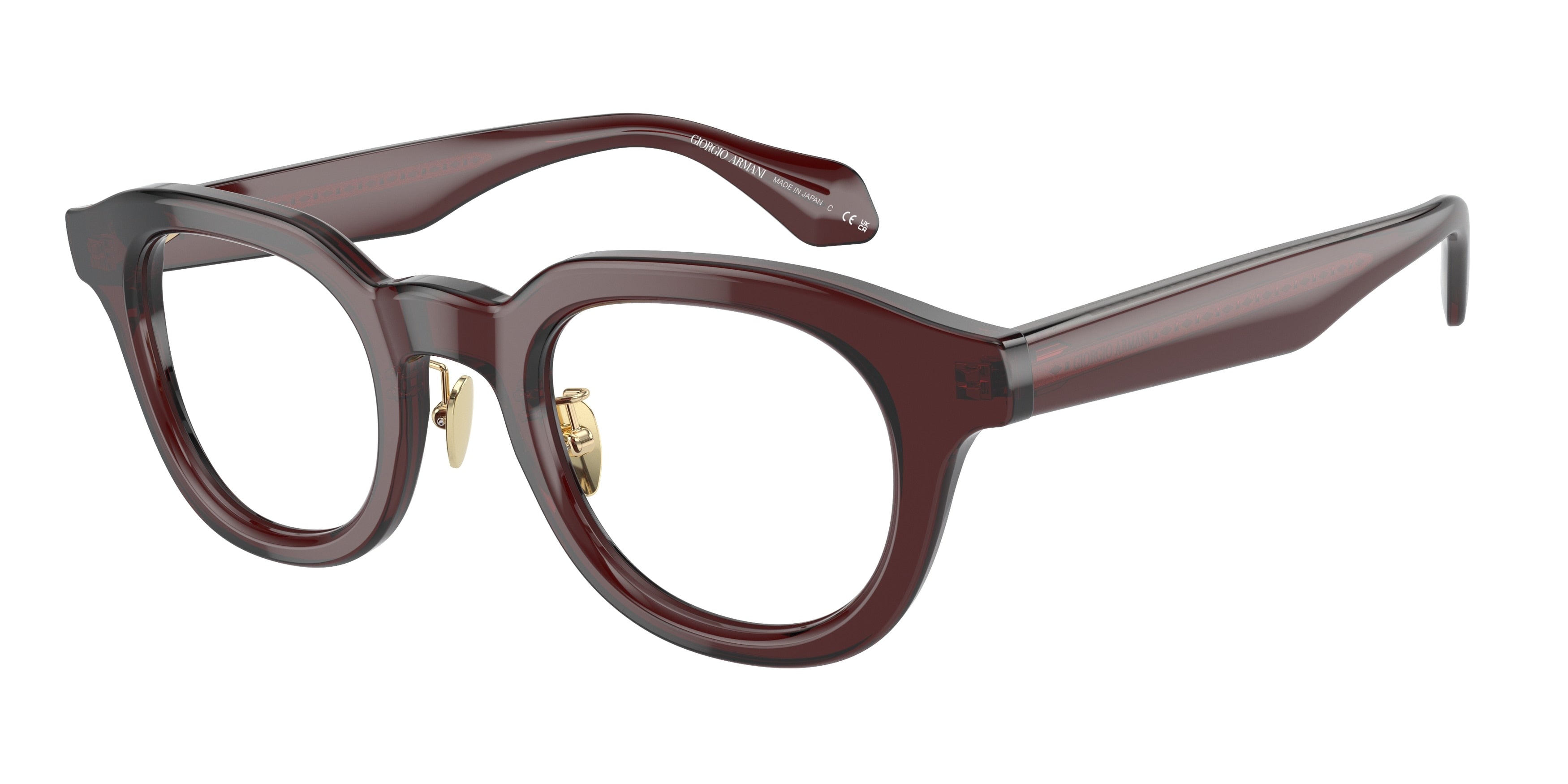 Giorgio Armani AR7253 Phantos Eyeglasses  6062-Transparent Brown 47-145-25 - Color Map Brown