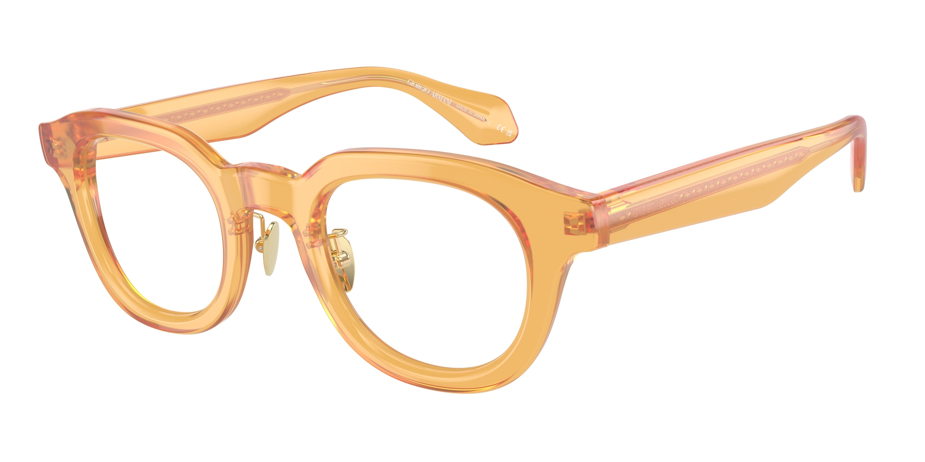 Giorgio Armani AR7253 Phantos Eyeglasses  6063-Transparent Honey 47-145-25 - Color Map Yellow