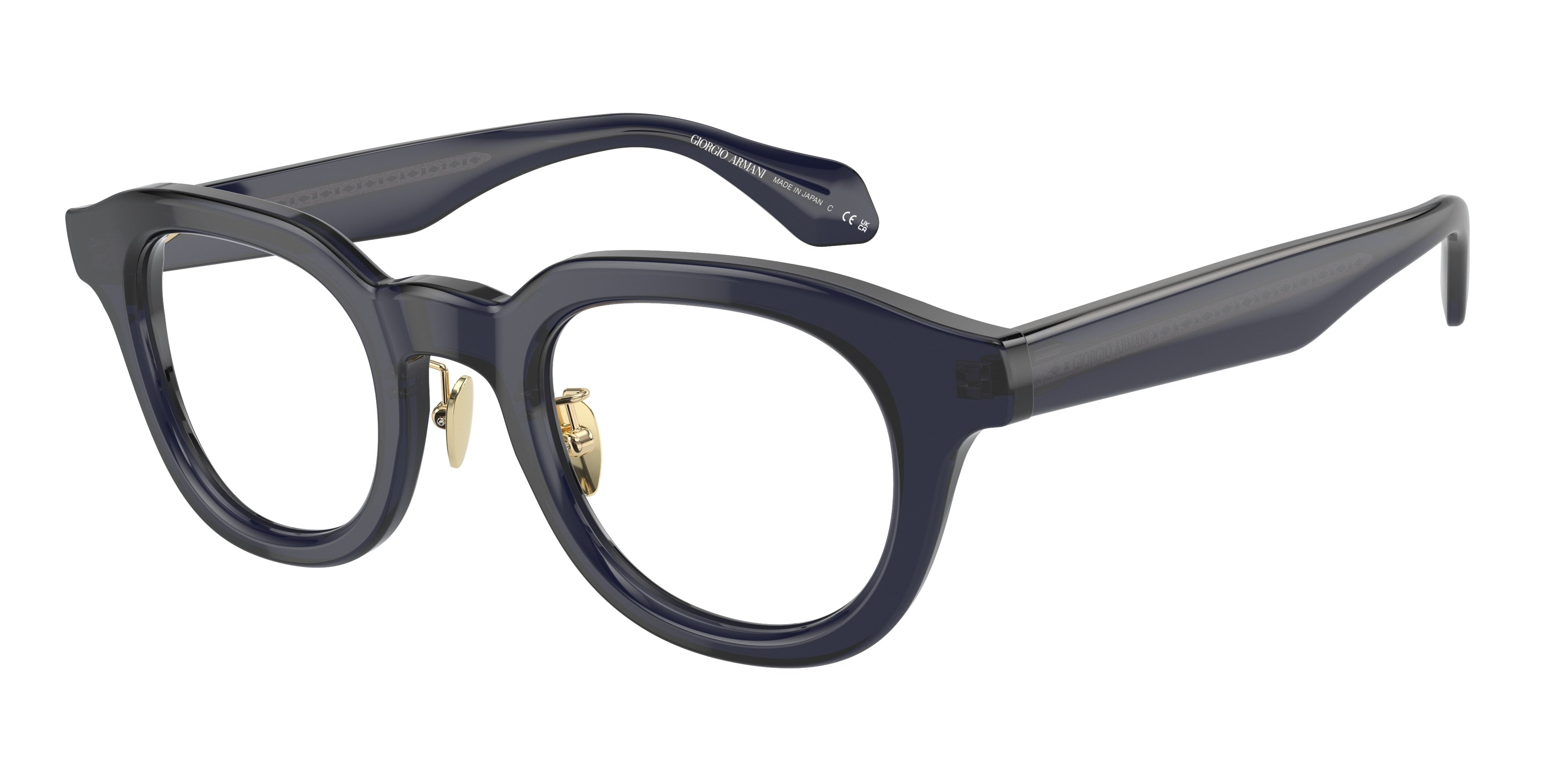 Giorgio Armani AR7253 Phantos Eyeglasses  6064-Transparent Blue 47-145-25 - Color Map Blue
