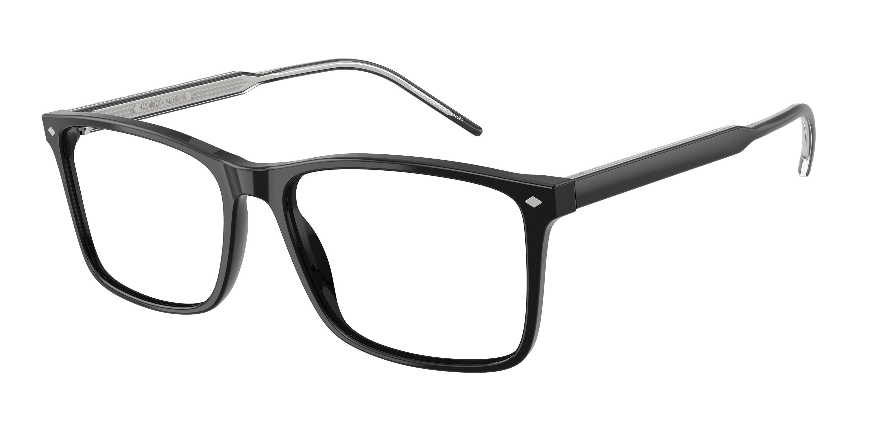 Giorgio Armani AR7258 Rectangle Eyeglasses  5875-Black 57-145-17 - Color Map Black