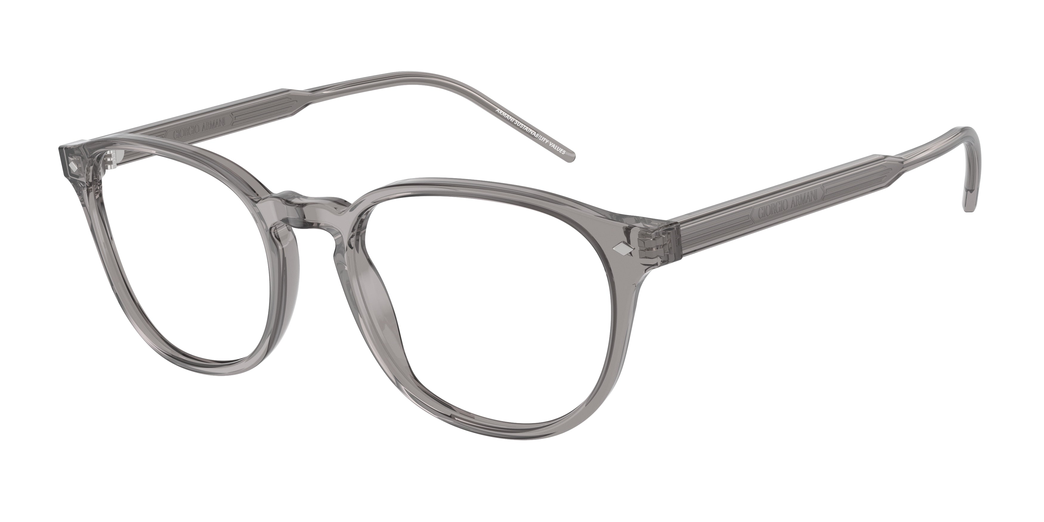 Giorgio Armani AR7259 Phantos Eyeglasses  6070-Transparent Grey 52-145-19 - Color Map Grey