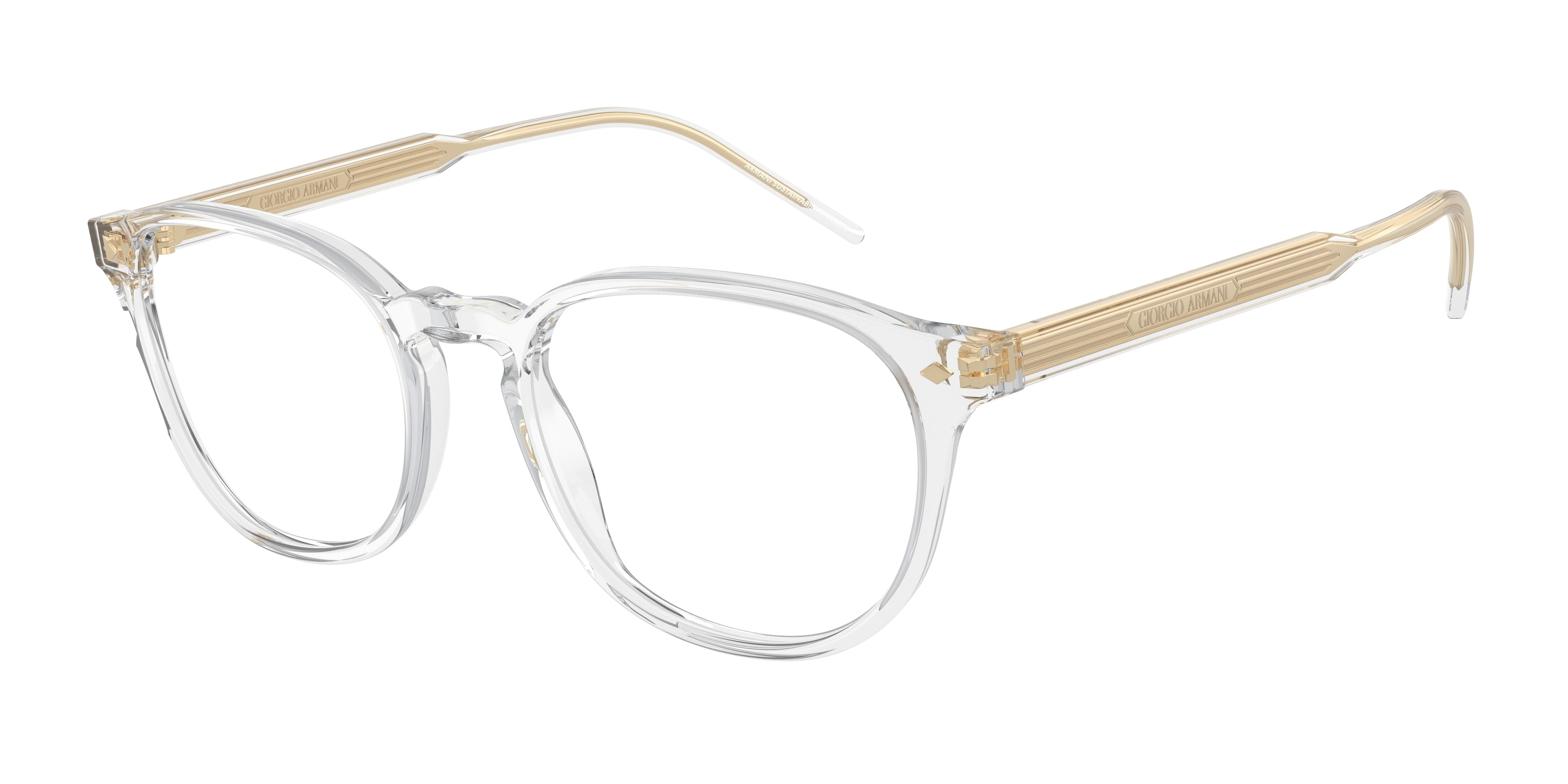 Giorgio Armani AR7259 Phantos Eyeglasses  6075-Crystal 52-145-19 - Color Map Transparent