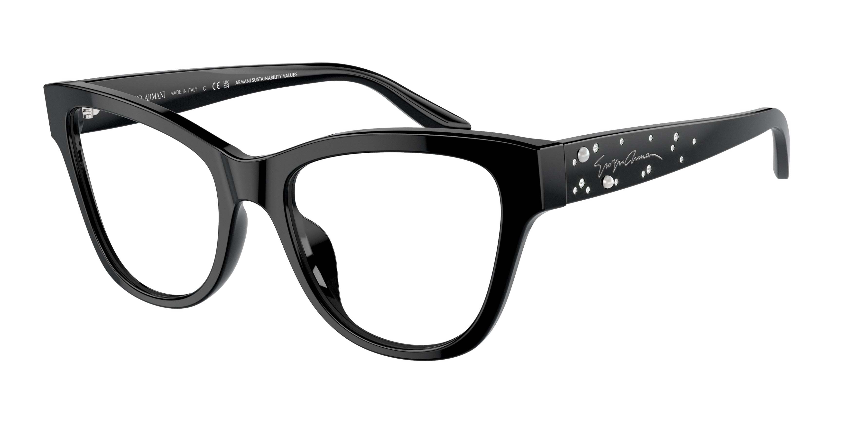 Giorgio Armani AR7260BU Cat Eye Eyeglasses  5001-Black 53-140-19 - Color Map Black