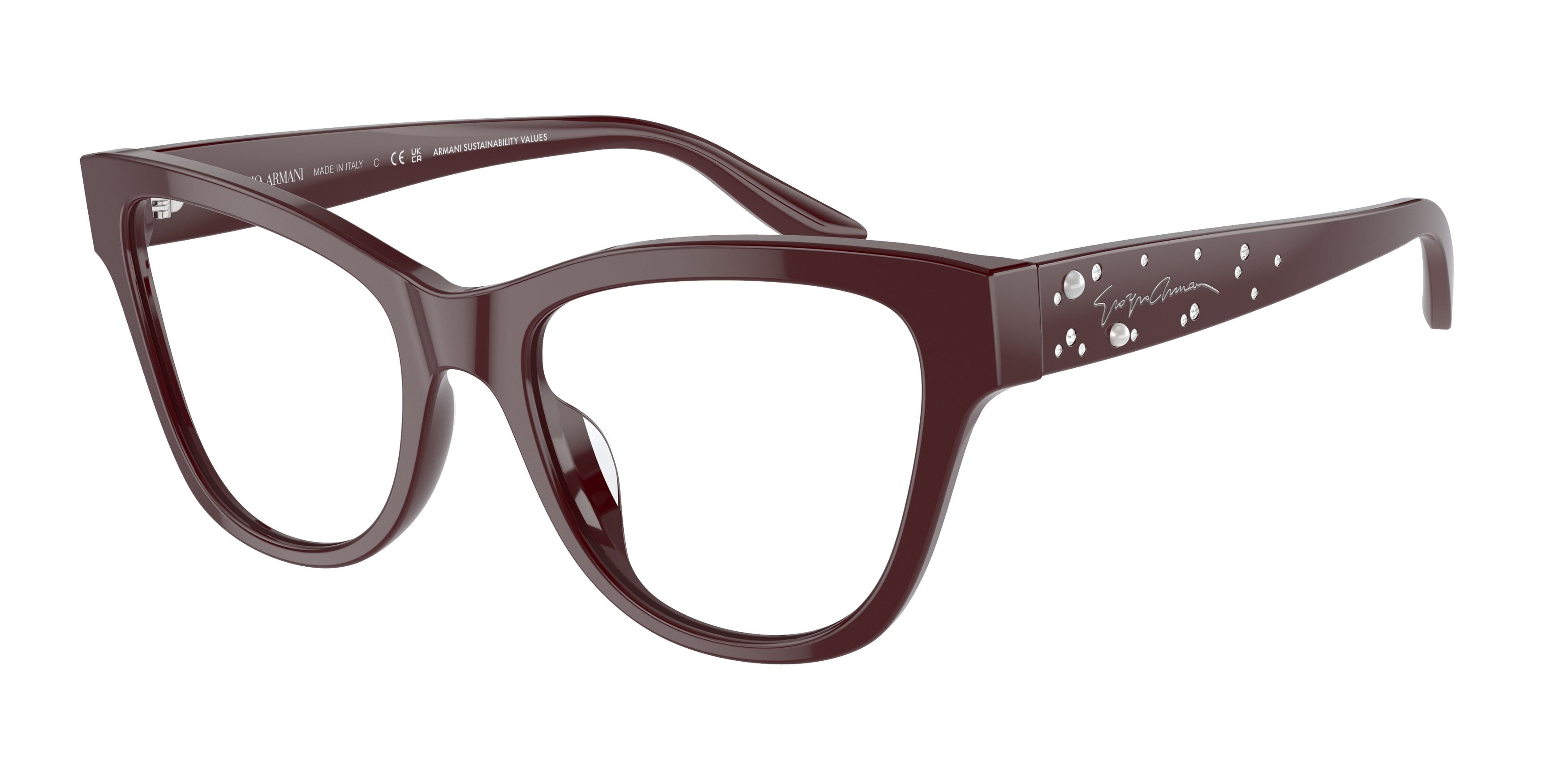 Giorgio Armani AR7260BU Cat Eye Eyeglasses  5721-Bordeaux 53-140-19 - Color Map Red