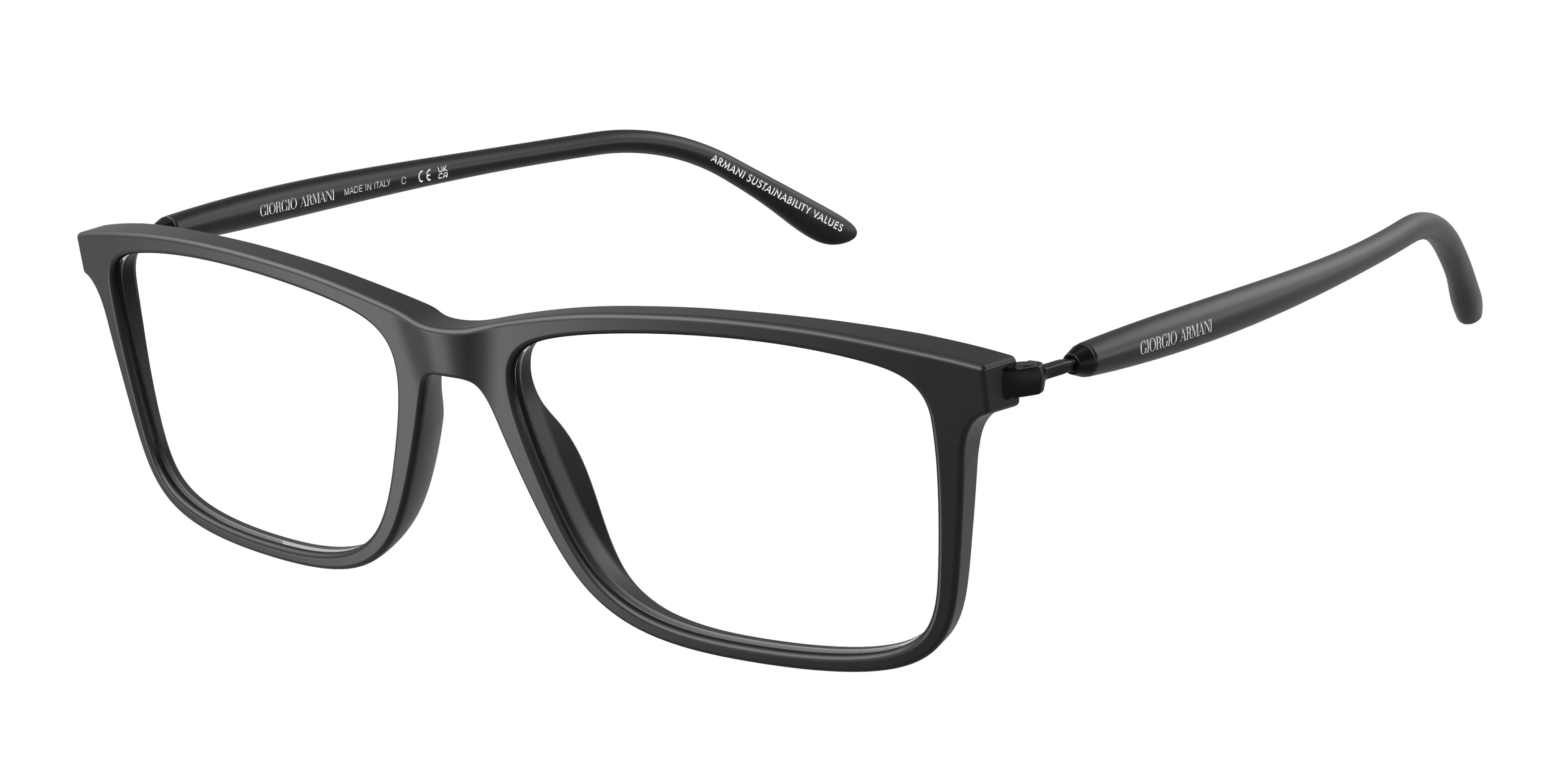 Giorgio Armani AR7261F Rectangle Eyeglasses  5875-Matte Black 56-140-17 - Color Map Black
