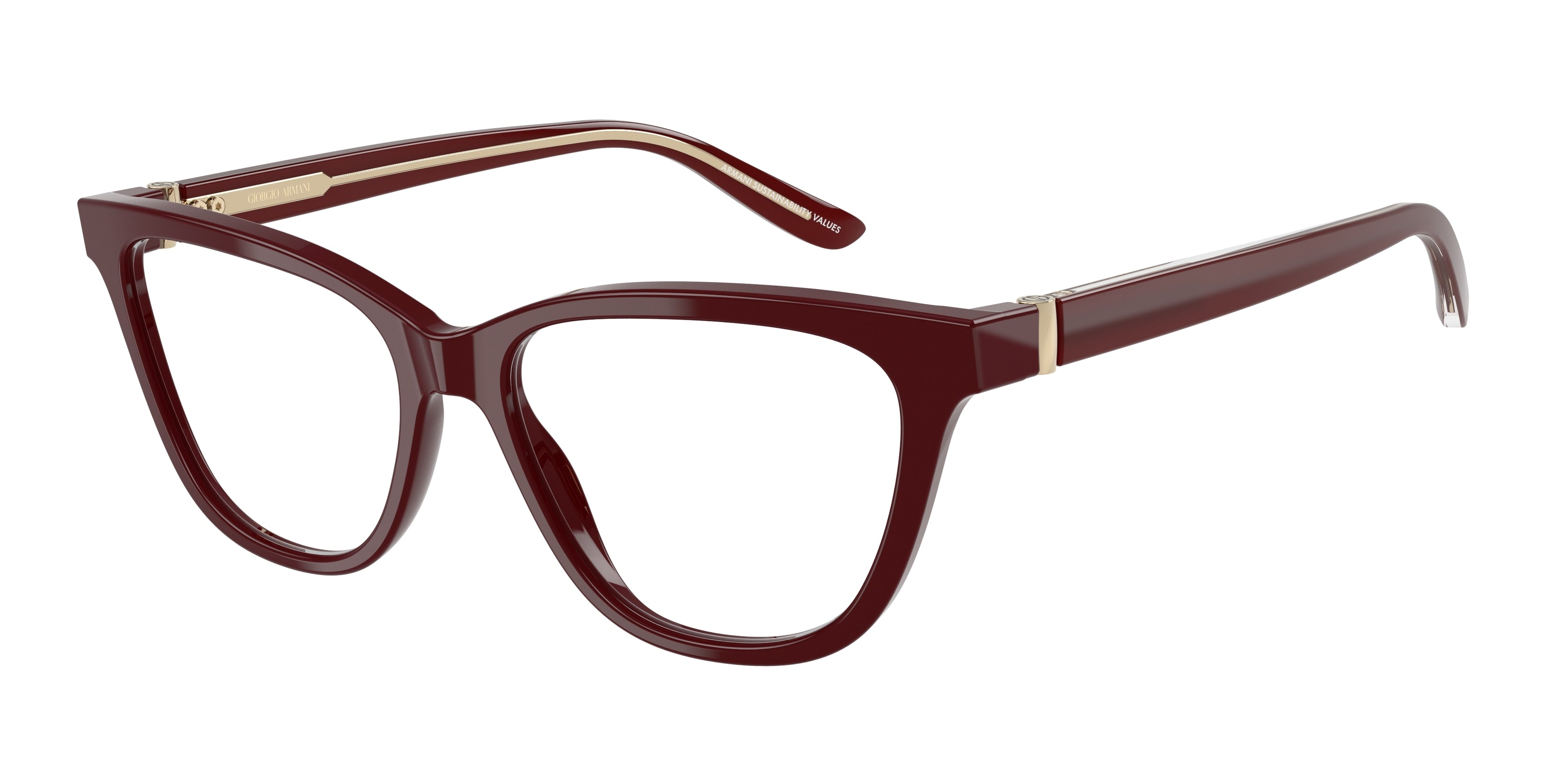 Giorgio Armani AR7263F Cat Eye Eyeglasses  5955-Bordeaux 53-140-16 - Color Map Red